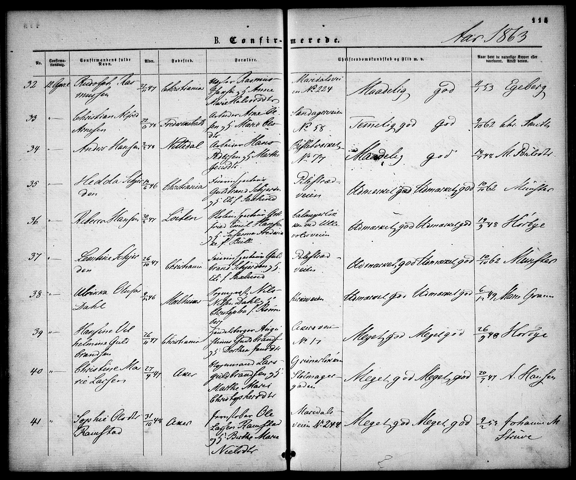 Gamle Aker prestekontor Kirkebøker, AV/SAO-A-10617a/F/L0001: Parish register (official) no. 1, 1861-1865, p. 115