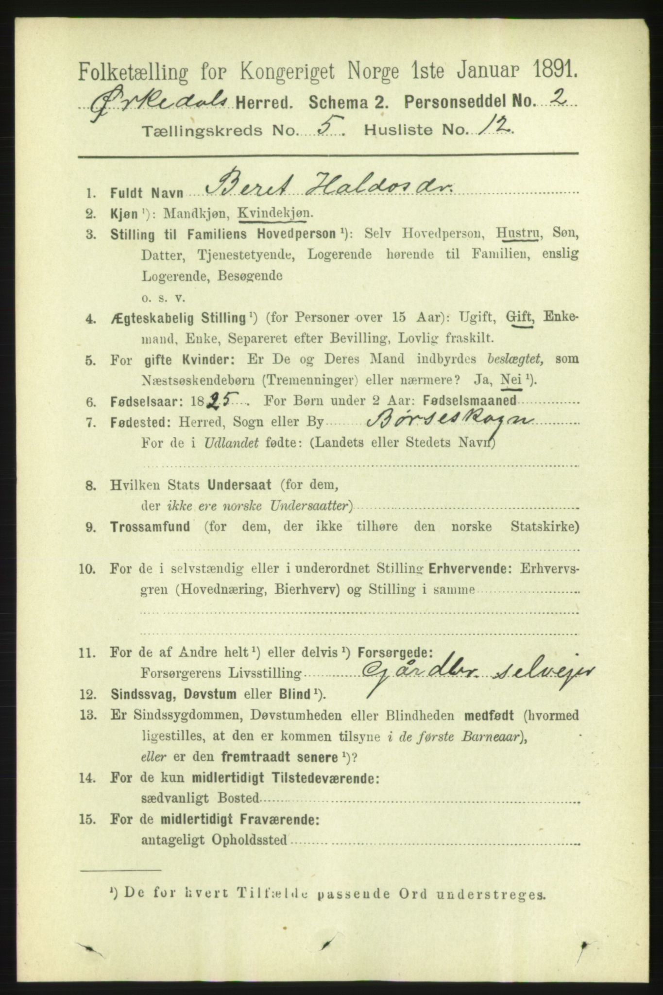 RA, 1891 census for 1638 Orkdal, 1891, p. 2584