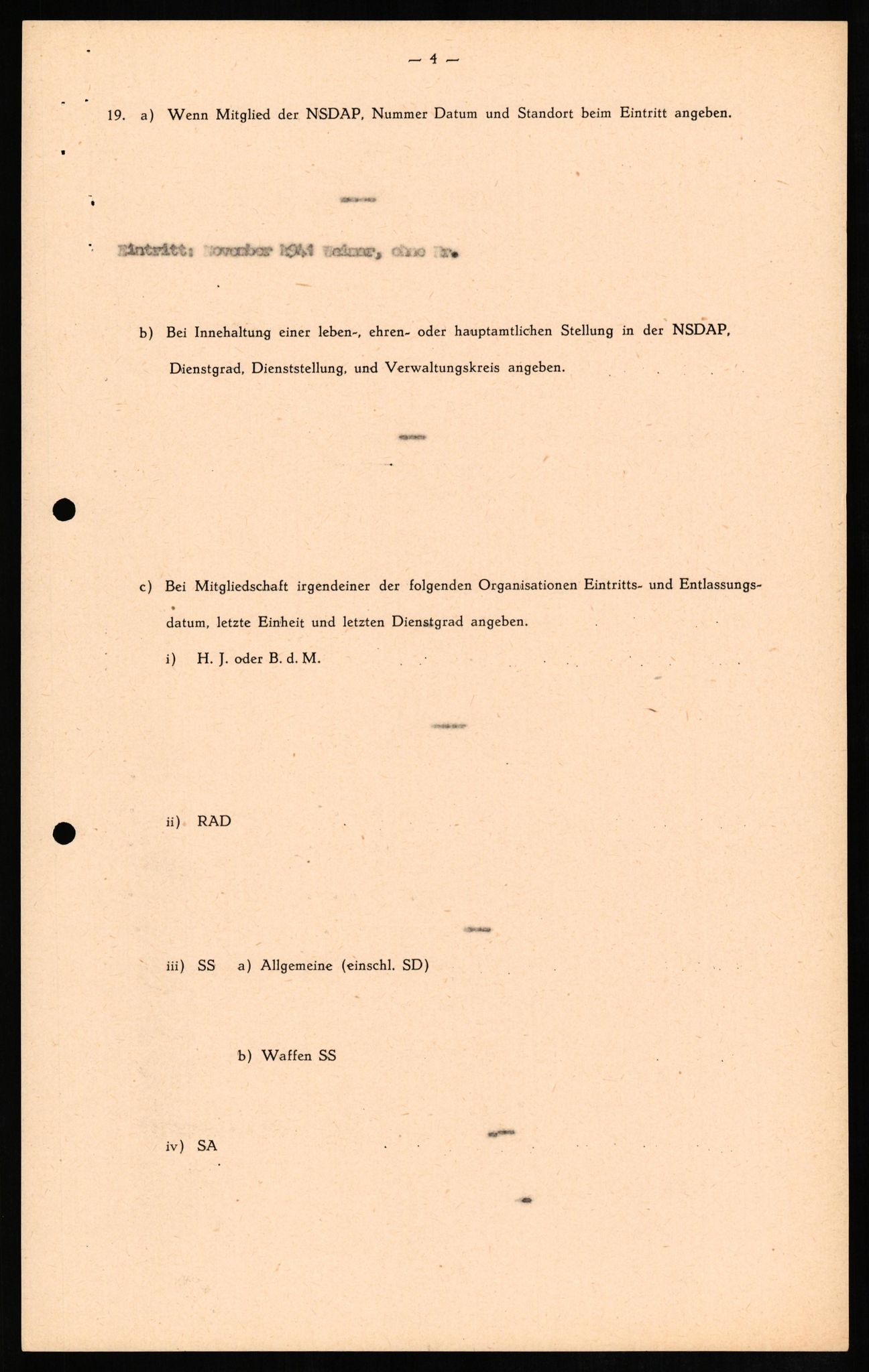 Forsvaret, Forsvarets overkommando II, RA/RAFA-3915/D/Db/L0011: CI Questionaires. Tyske okkupasjonsstyrker i Norge. Tyskere., 1945-1946, p. 145