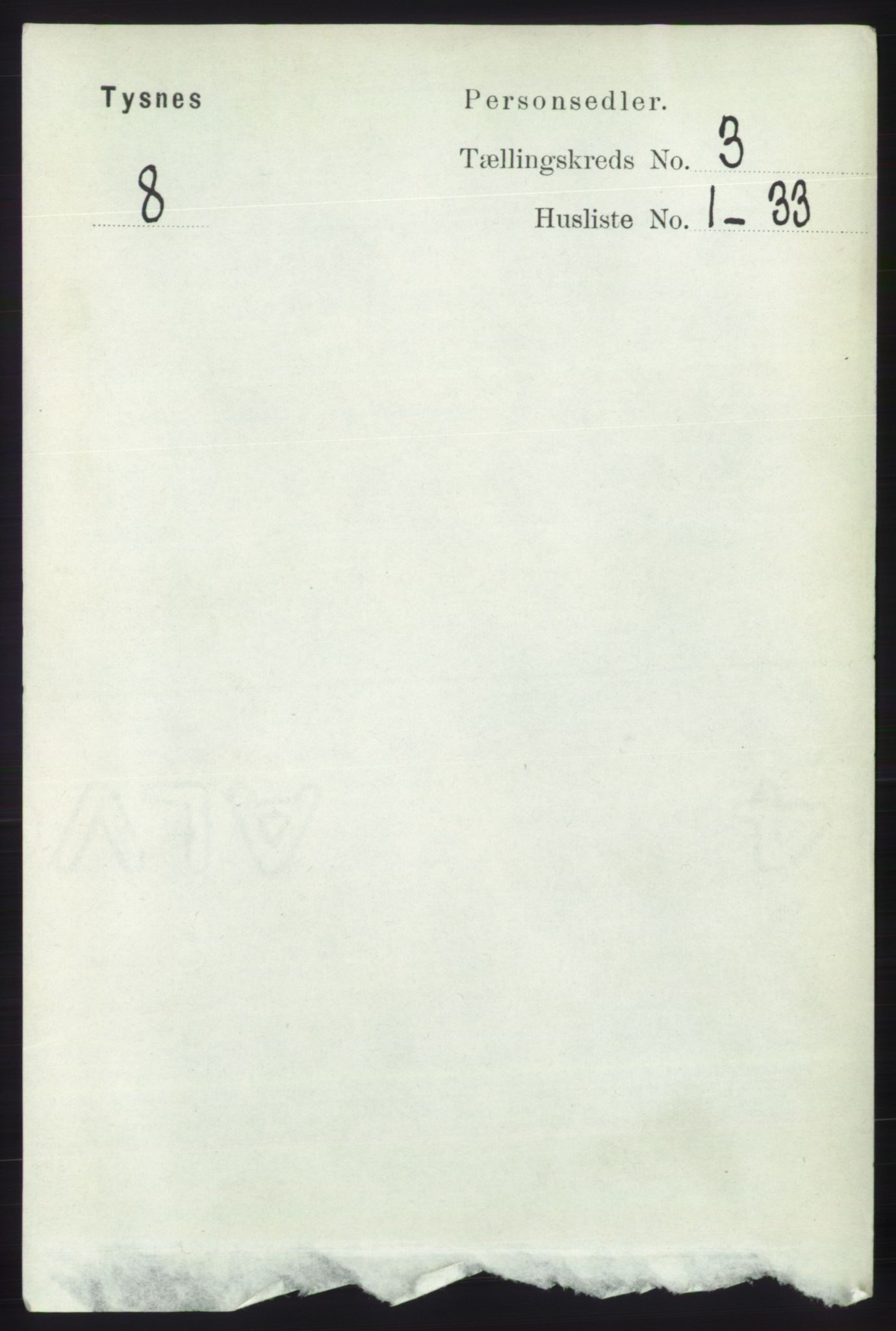 RA, 1891 census for 1223 Tysnes, 1891, p. 842