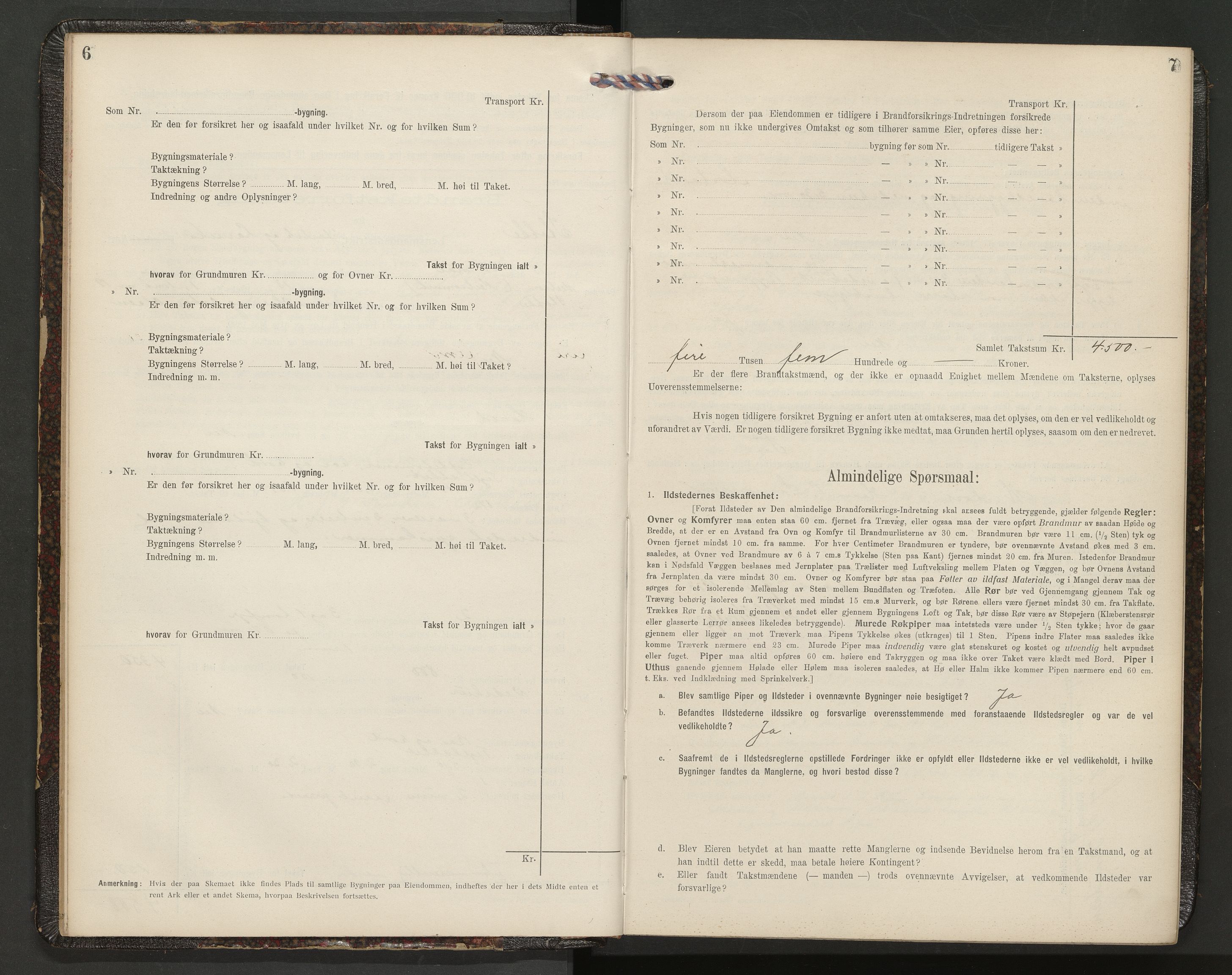 Stokke lensmannskontor, SAKO/A-550/Y/Yb/Ybb/L0002: Skjematakstprotokoll, 1913-1935, p. 6-7