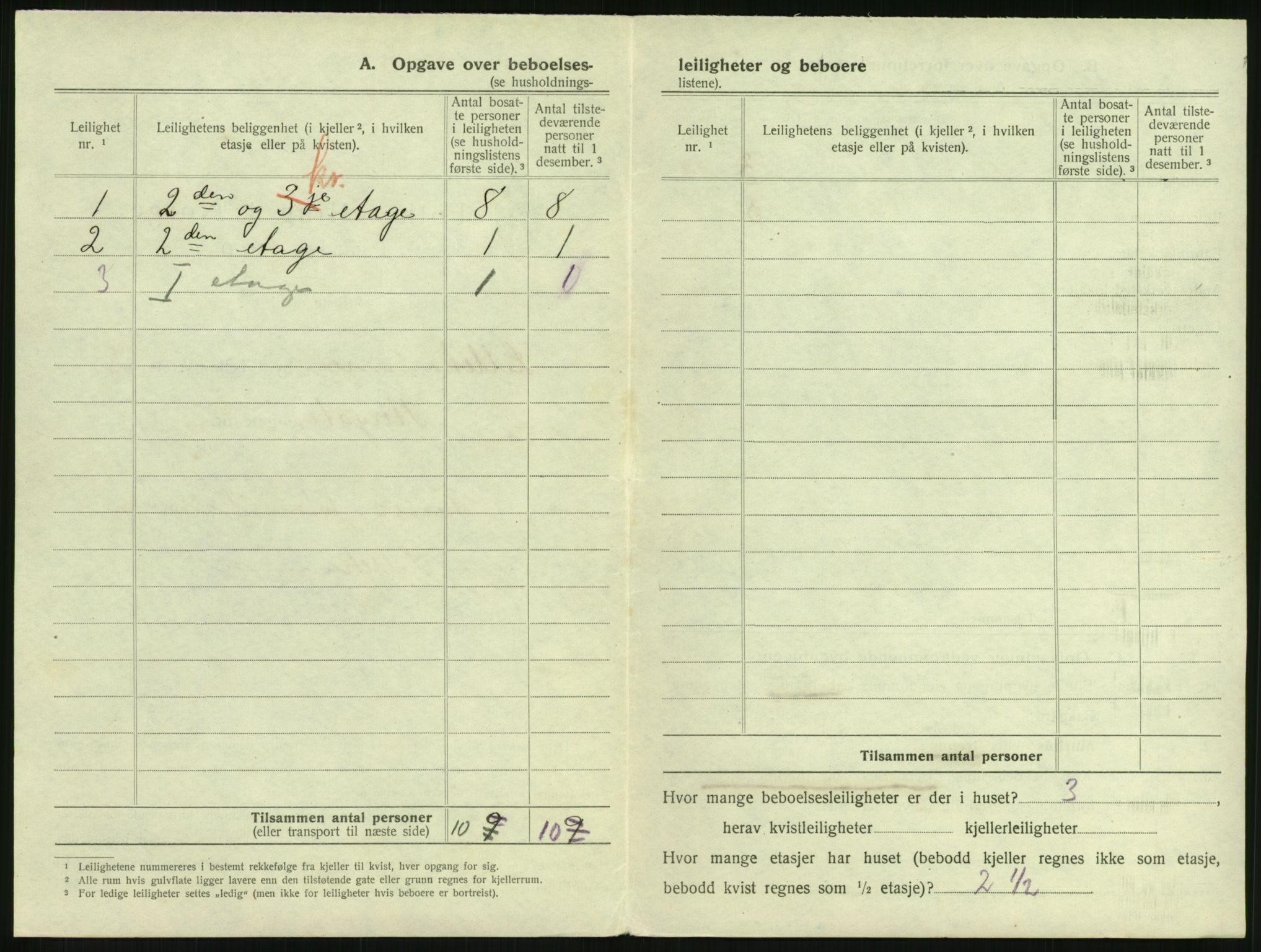 SAH, 1920 census for Lillehammer, 1920, p. 309