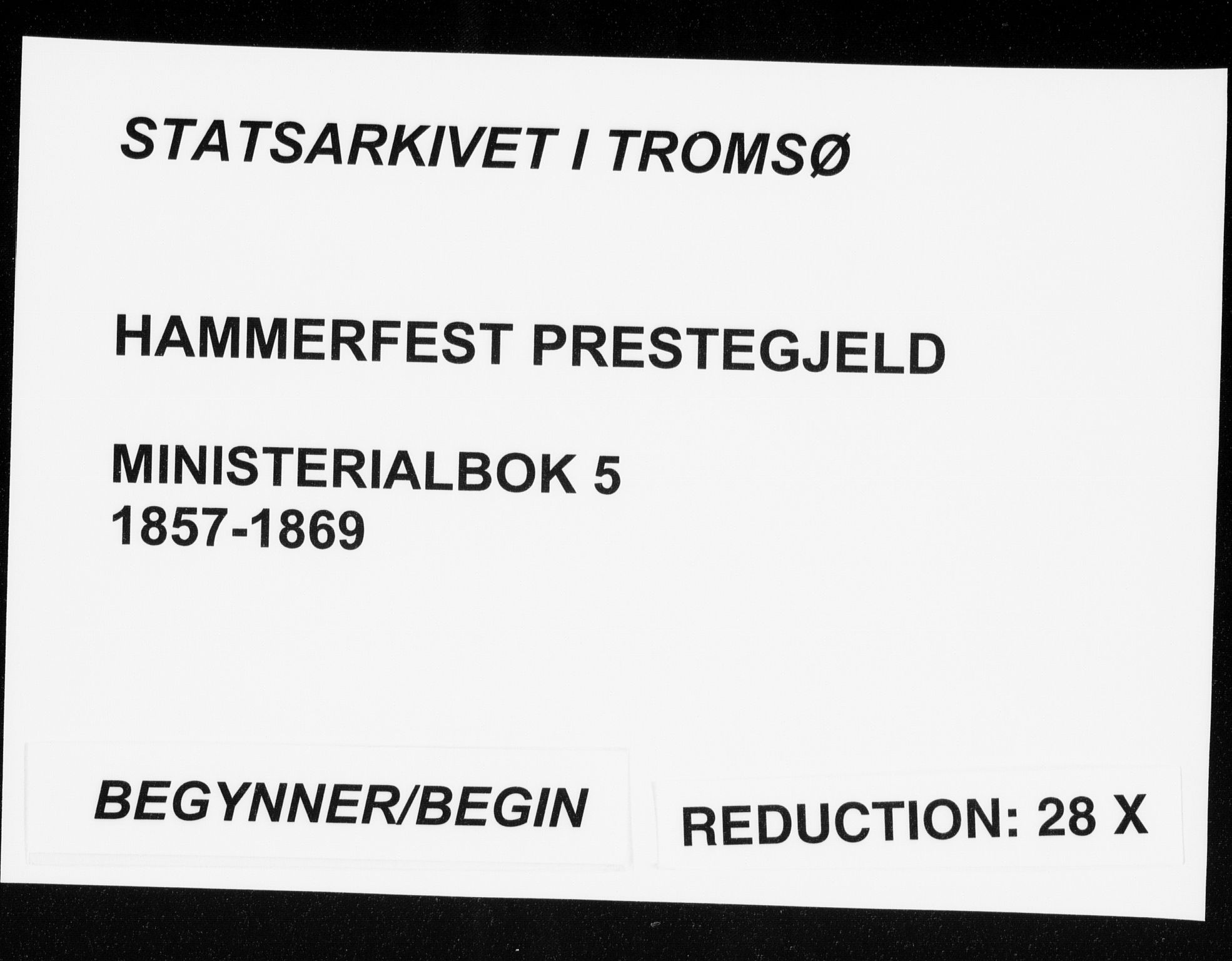 Hammerfest sokneprestkontor, AV/SATØ-S-1347/H/Ha/L0005.kirke: Parish register (official) no. 5, 1857-1869