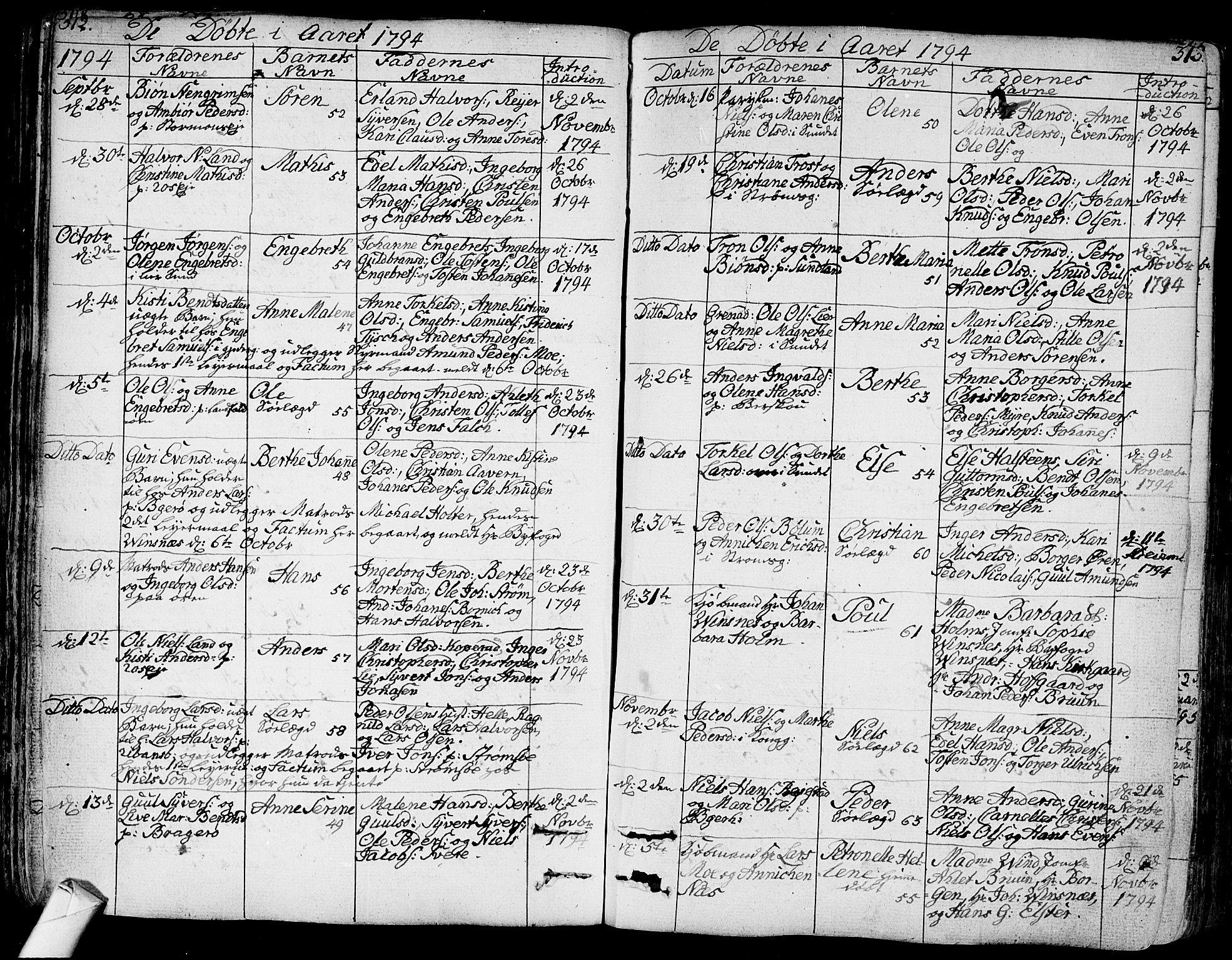 Bragernes kirkebøker, SAKO/A-6/F/Fa/L0006a: Parish register (official) no. I 6, 1782-1814, p. 312-313