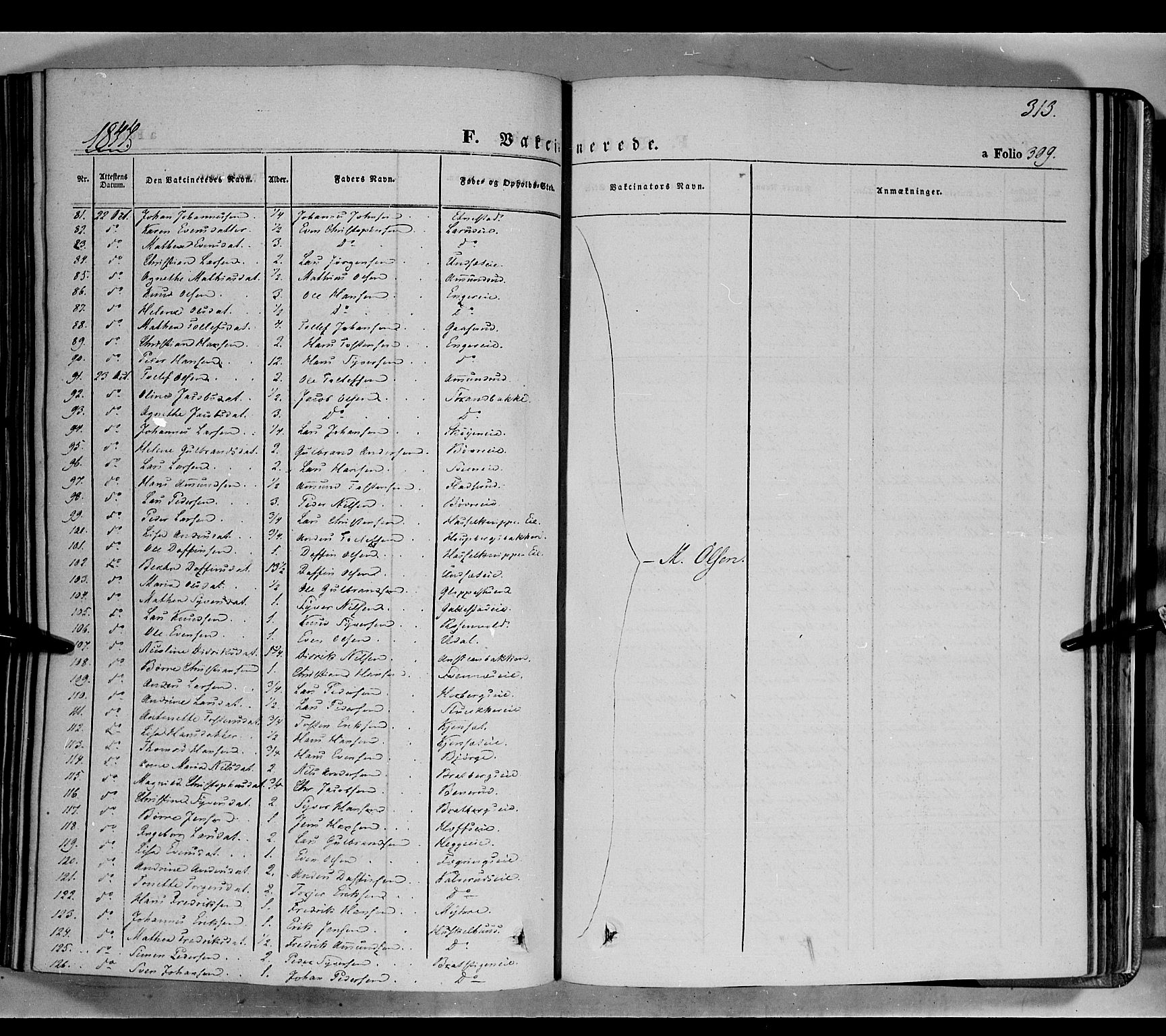 Biri prestekontor, SAH/PREST-096/H/Ha/Haa/L0005: Parish register (official) no. 5, 1843-1854, p. 313