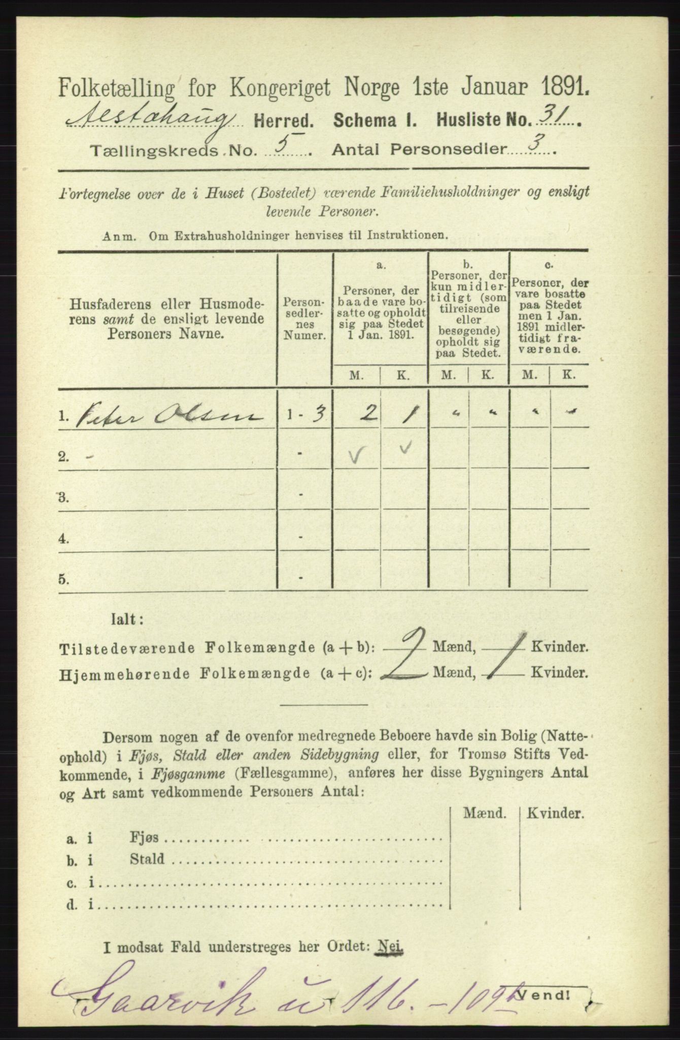 RA, 1891 census for 1820 Alstahaug, 1891, p. 1767