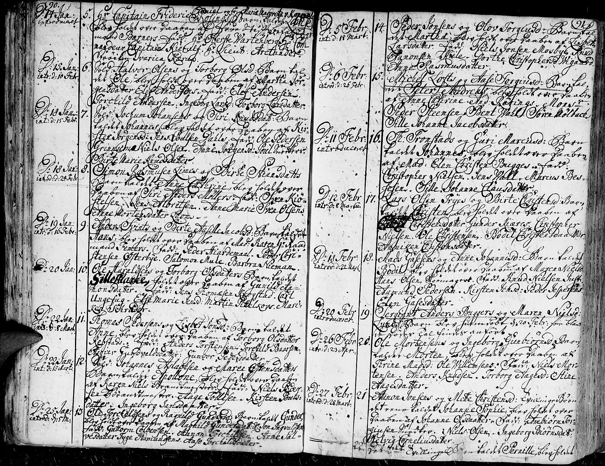 Kristiansand domprosti, SAK/1112-0006/F/Fa/L0001: Parish register (official) no. A 1, 1734-1793, p. 90-91