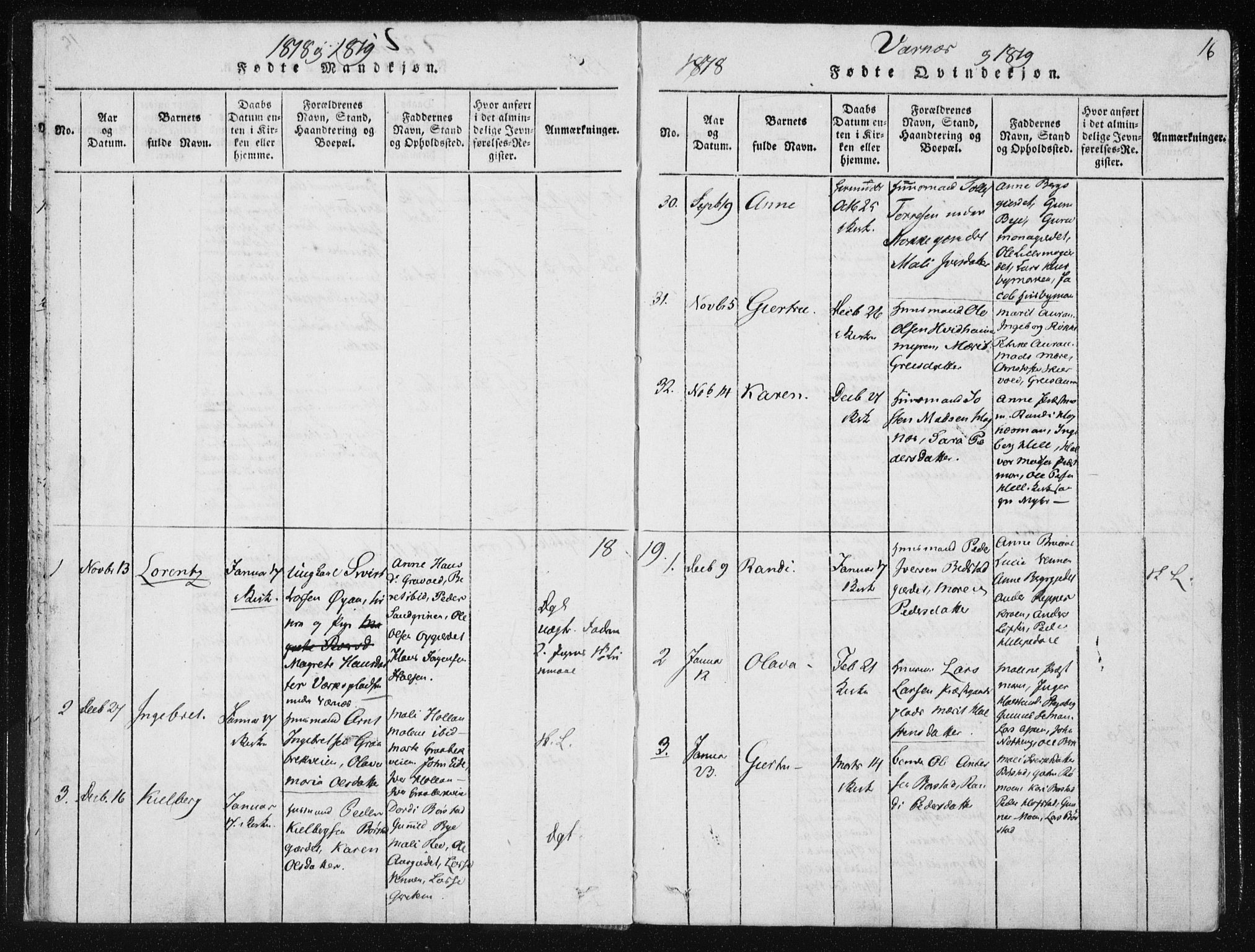 Ministerialprotokoller, klokkerbøker og fødselsregistre - Nord-Trøndelag, SAT/A-1458/709/L0061: Parish register (official) no. 709A08 /1, 1815-1819, p. 16