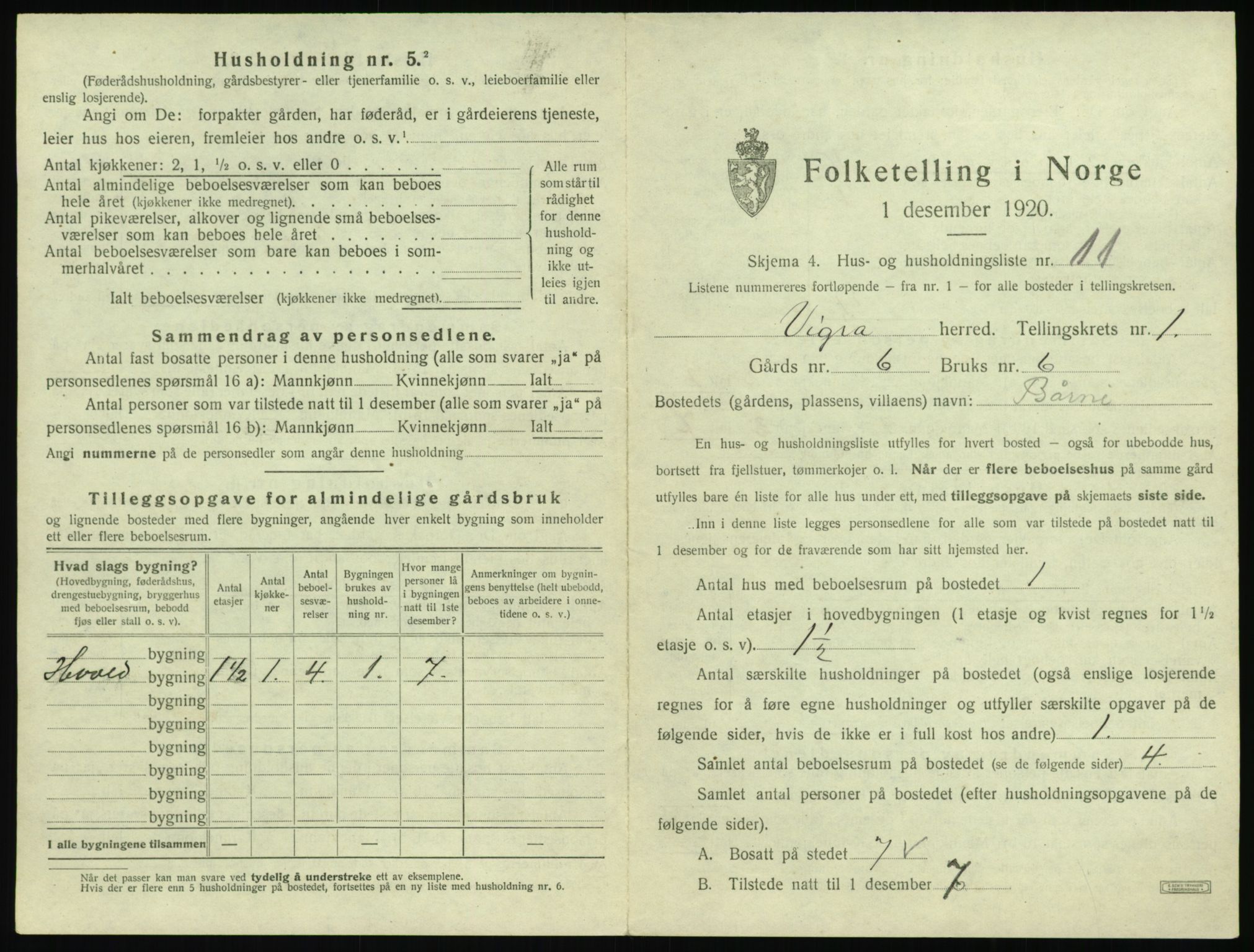 SAT, 1920 census for Vigra, 1920, p. 42