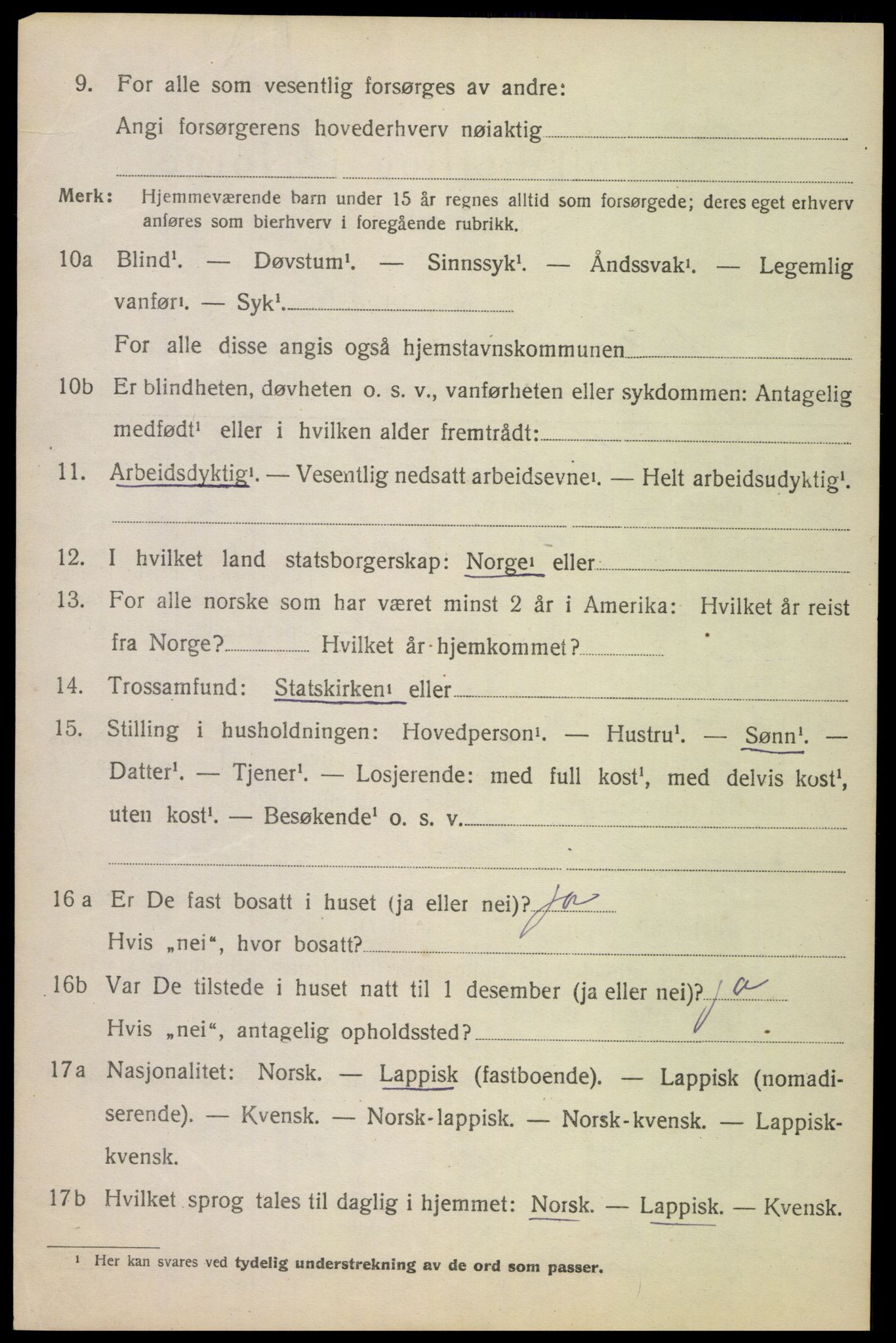 SAT, 1920 census for Ankenes, 1920, p. 3108
