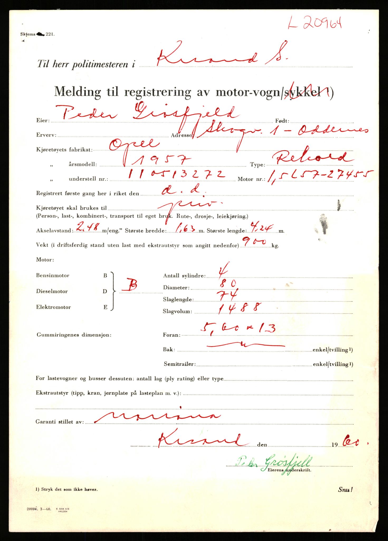 Stavanger trafikkstasjon, AV/SAST-A-101942/0/F/L0037: L-20500 - L-21499, 1930-1971, p. 1443