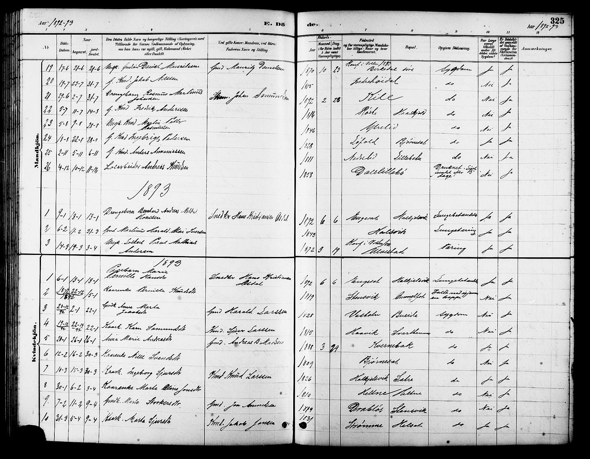 Ministerialprotokoller, klokkerbøker og fødselsregistre - Møre og Romsdal, AV/SAT-A-1454/511/L0158: Parish register (copy) no. 511C04, 1884-1903, p. 325