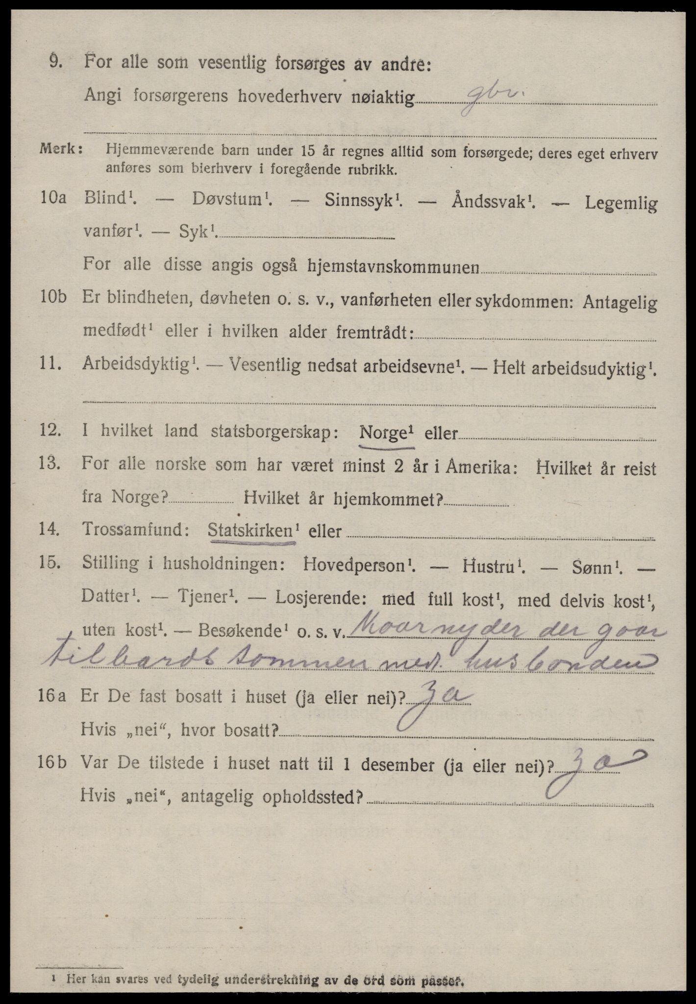 SAT, 1920 census for Aure, 1920, p. 1151