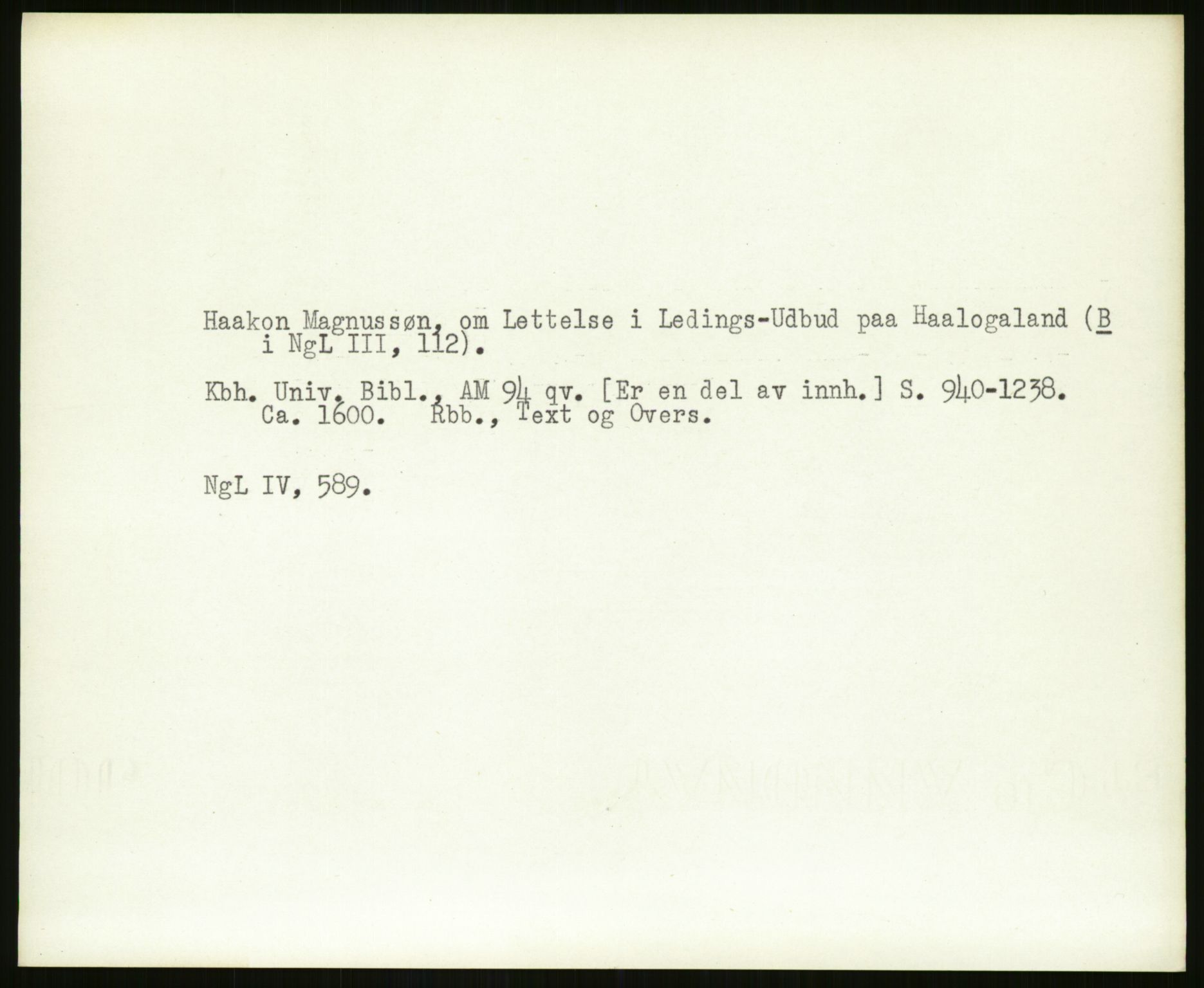 Norsk Historisk Kjeldeskrift-Institutt (NHKI), AV/RA-S-6117/G/Gc/L0029: Tematisk register til Gustav Storms håndskriftbeskrivelser i NgL bd. IV, 1315-1377, p. 26