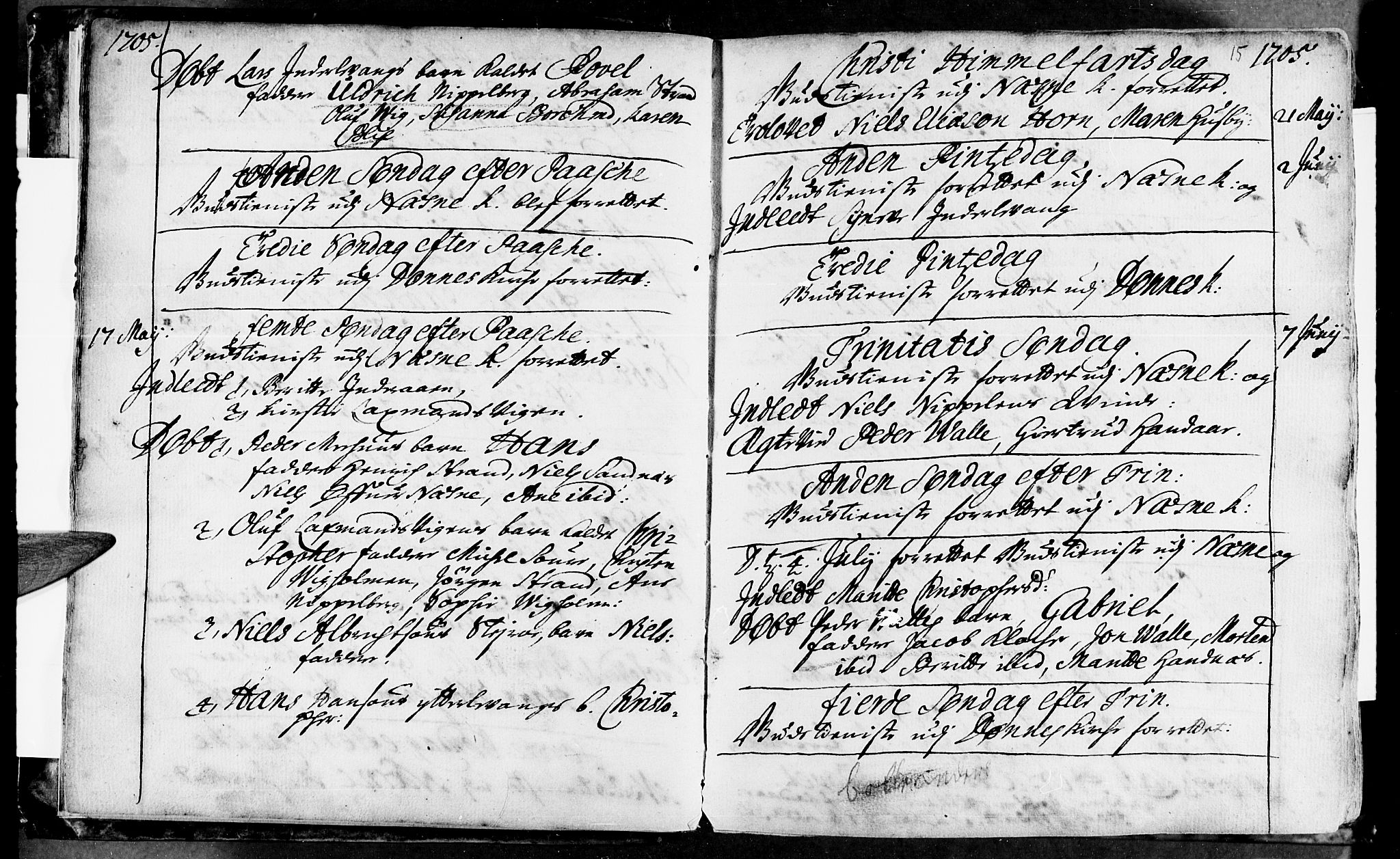 Ministerialprotokoller, klokkerbøker og fødselsregistre - Nordland, AV/SAT-A-1459/838/L0542: Parish register (official) no. 838A01, 1704-1737, p. 15