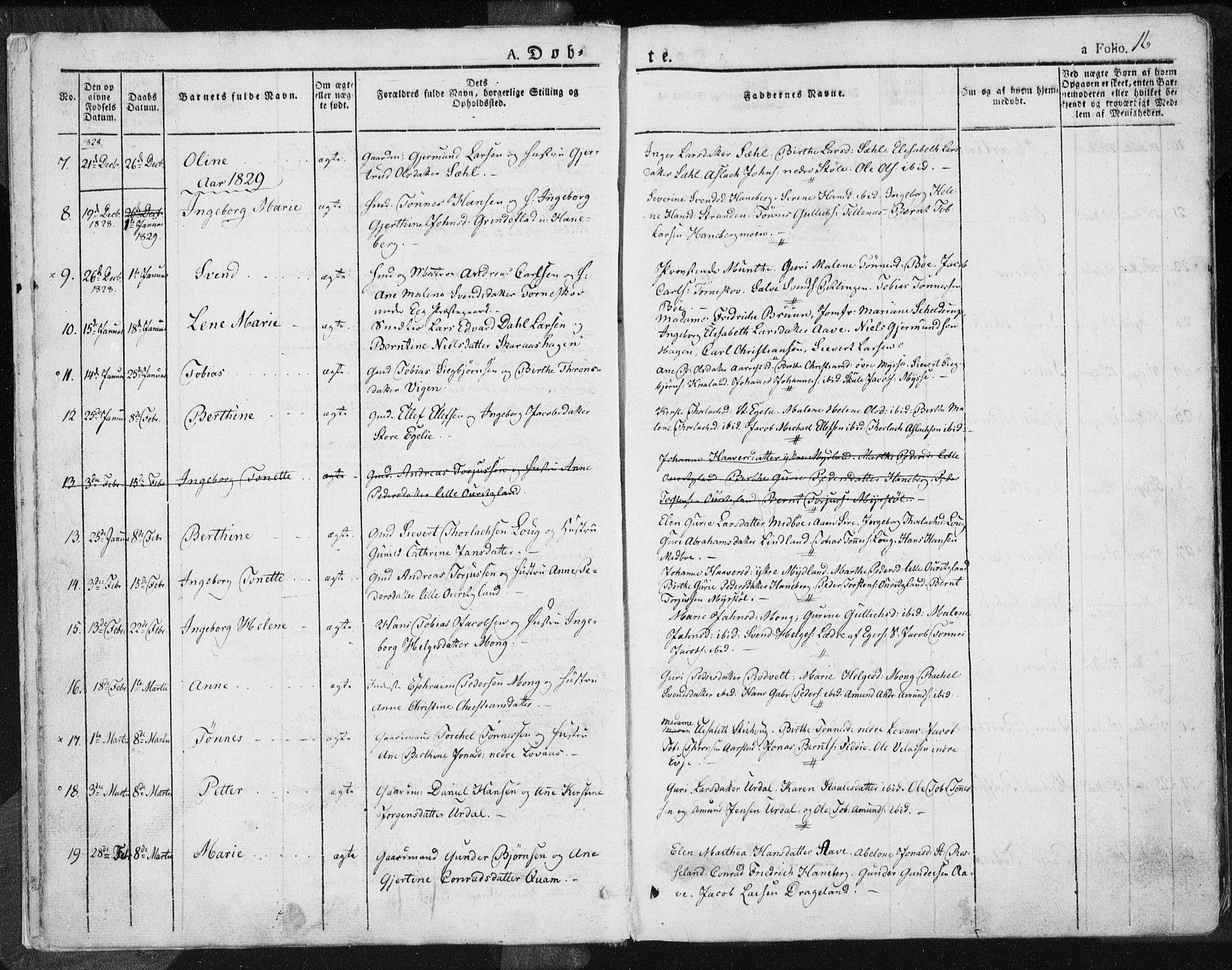 Sokndal sokneprestkontor, AV/SAST-A-101808: Parish register (official) no. A 7.1, 1826-1842, p. 16