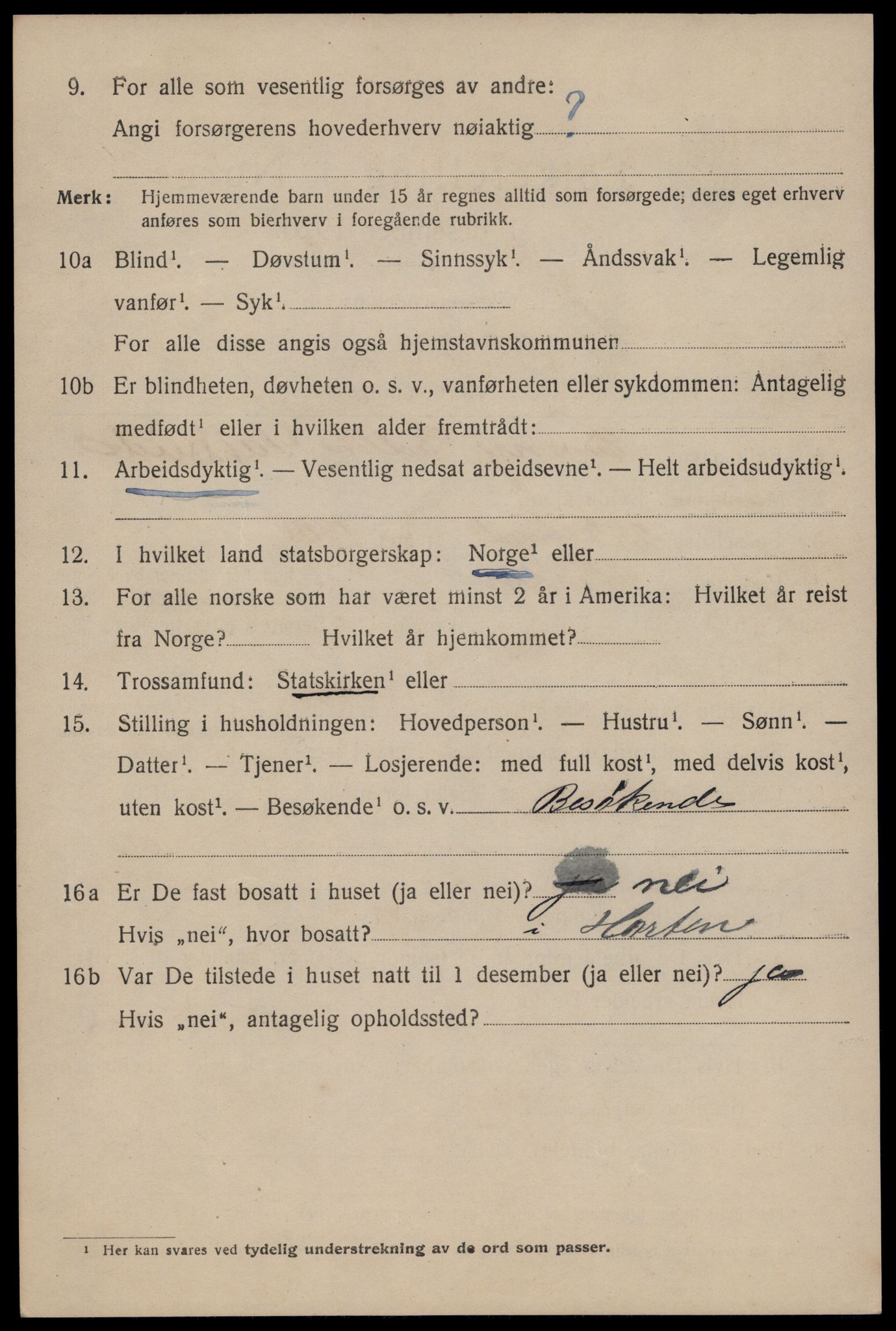 SAST, 1920 census for Stavanger, 1920, p. 95815