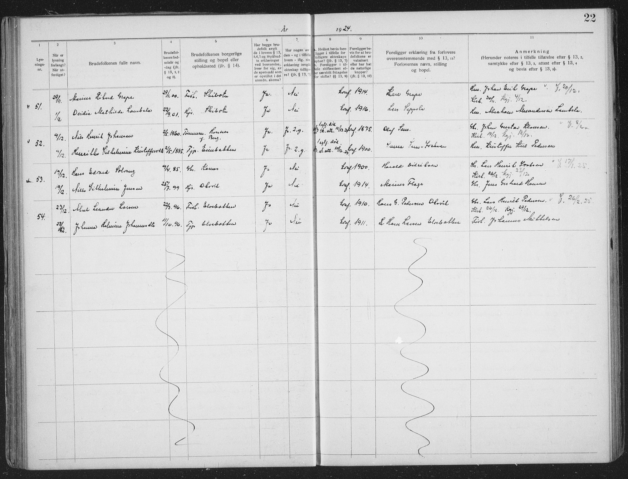 Lyngen sokneprestembete, AV/SATØ-S-1289/I/Ic/L0058: Banns register no. 58, 1919-1941, p. 22