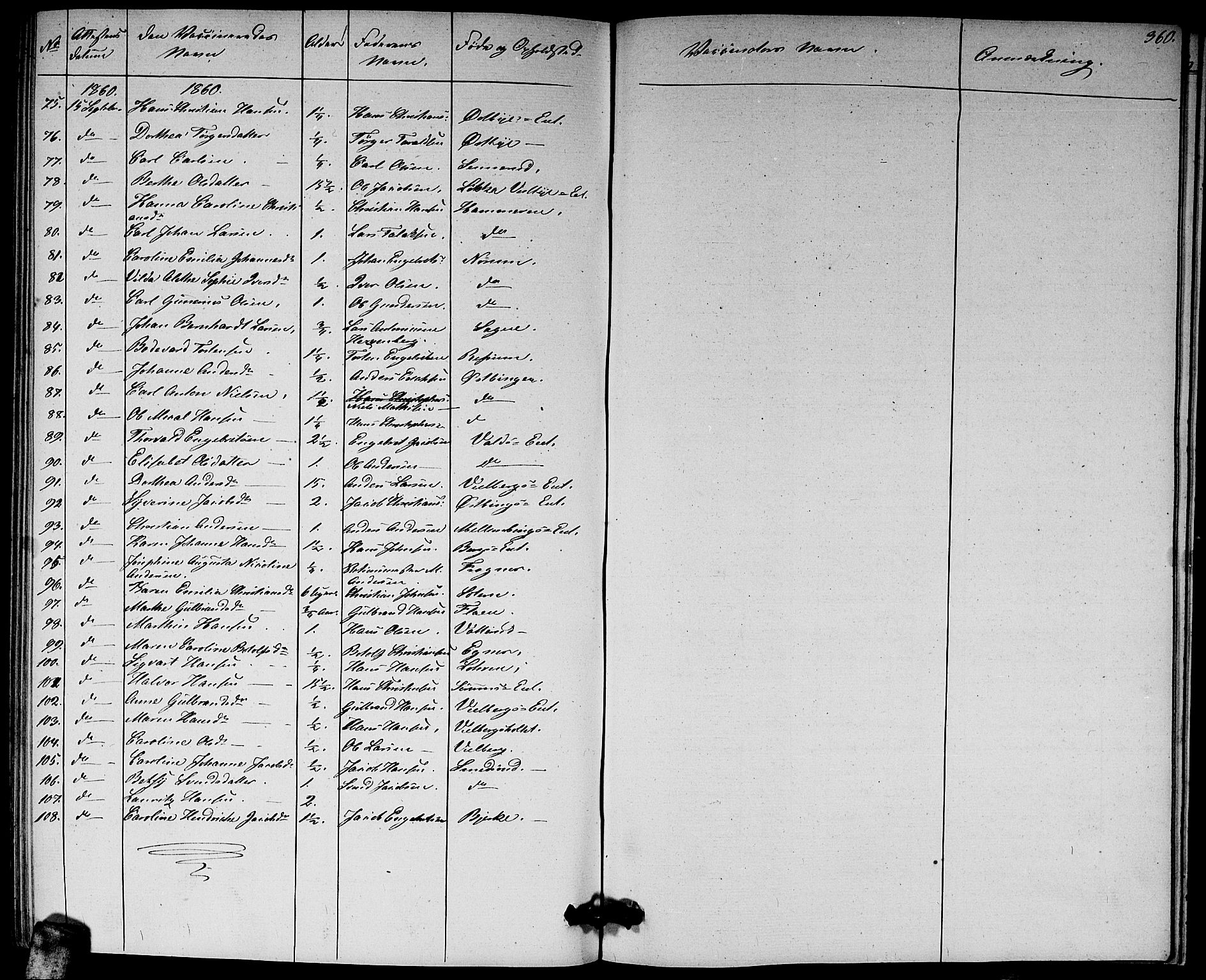 Sørum prestekontor Kirkebøker, AV/SAO-A-10303/G/Ga/L0003: Parish register (copy) no. I 3, 1846-1863, p. 360