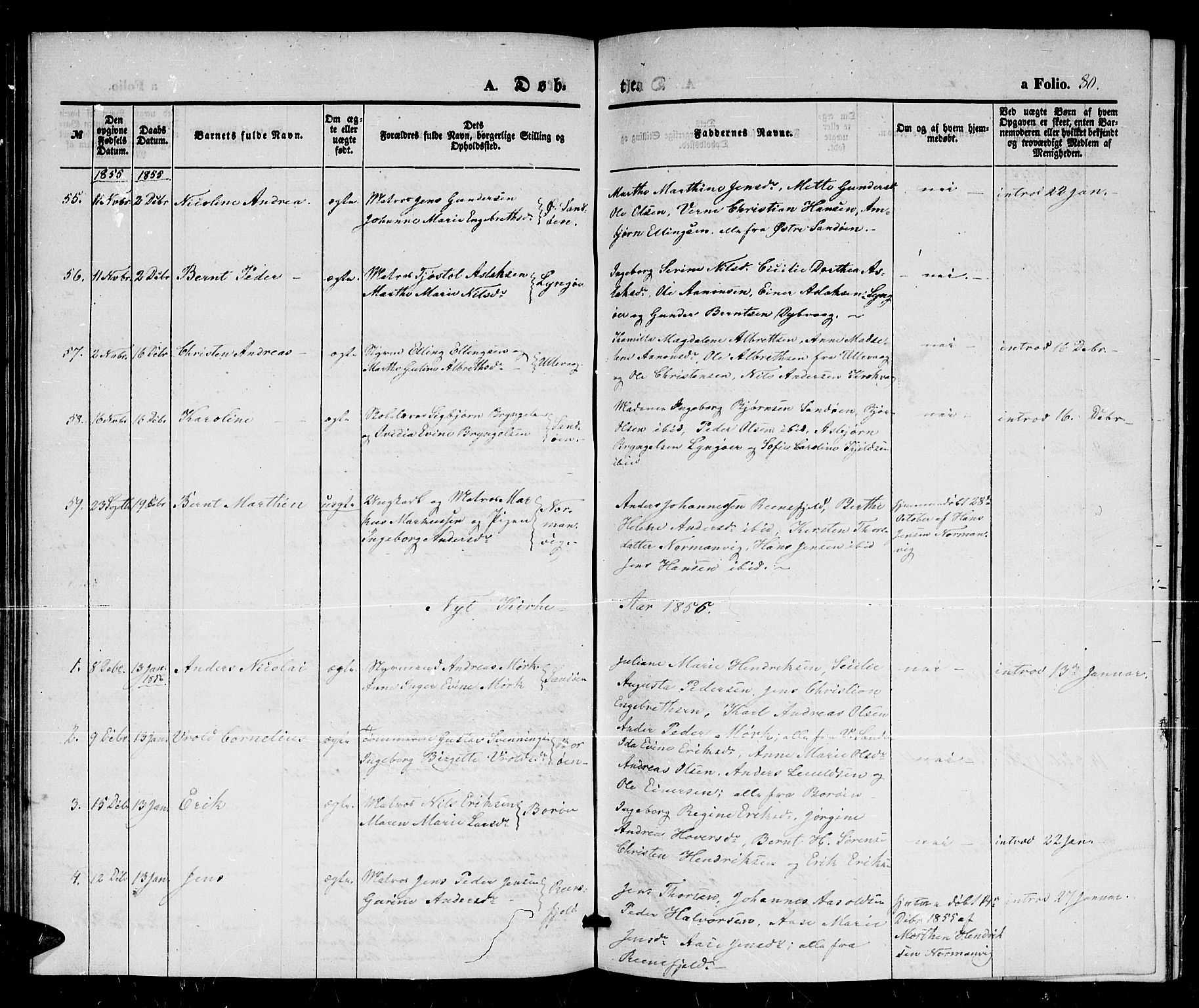 Dypvåg sokneprestkontor, AV/SAK-1111-0007/F/Fb/Fba/L0010: Parish register (copy) no. B 10, 1842-1857, p. 80