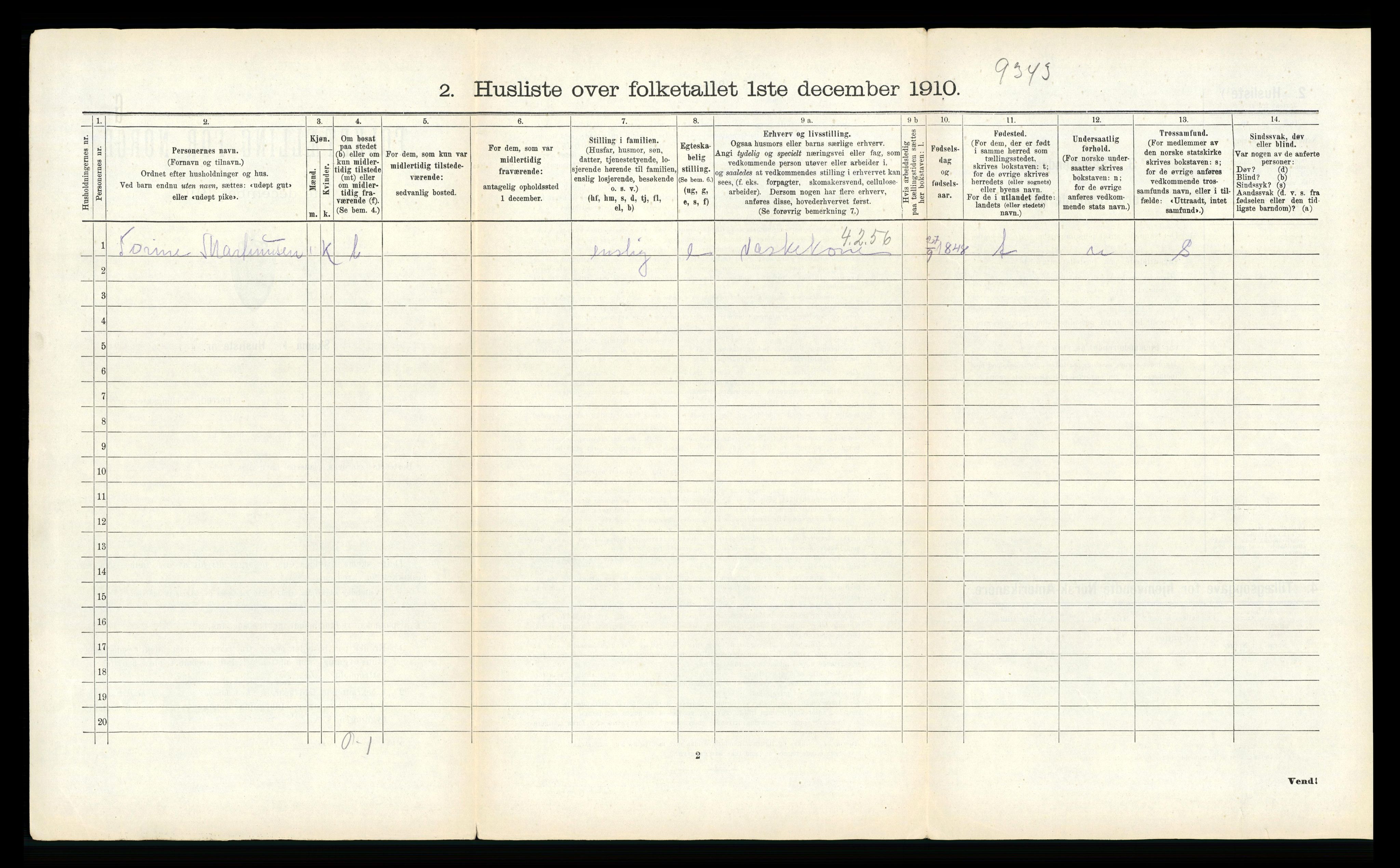 RA, 1910 census for Vågan, 1910, p. 1222