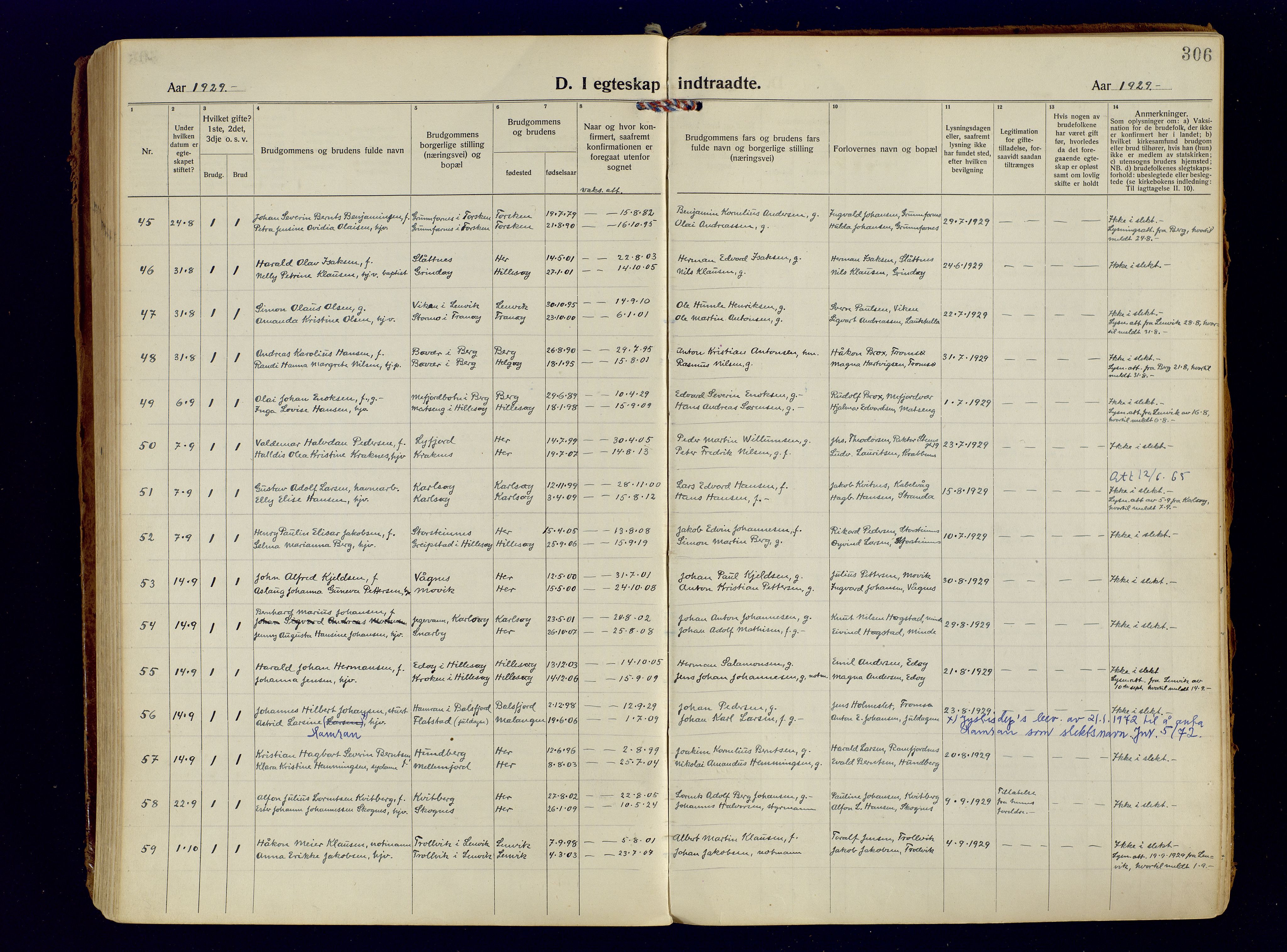 Tromsøysund sokneprestkontor, AV/SATØ-S-1304/G/Ga/L0009kirke: Parish register (official) no. 9, 1922-1934, p. 306