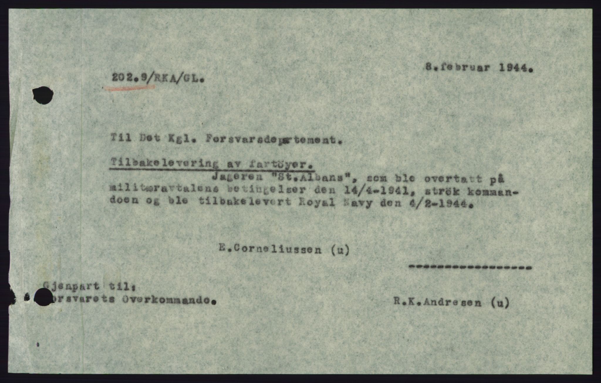 Forsvaret, Sjøforsvarets overkommando, AV/RA-RAFA-2035/D/Dc/L0194: --, 1941-1944, p. 214