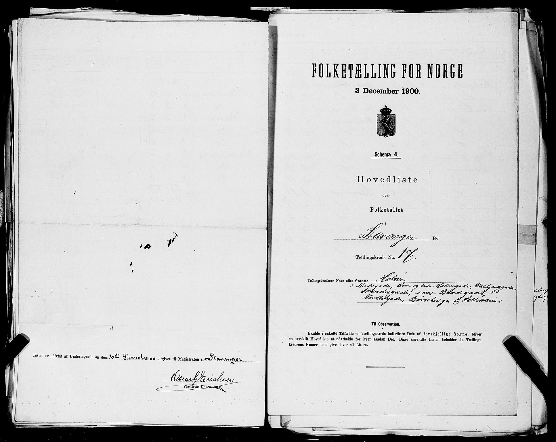 SAST, 1900 census for Stavanger, 1900, p. 158