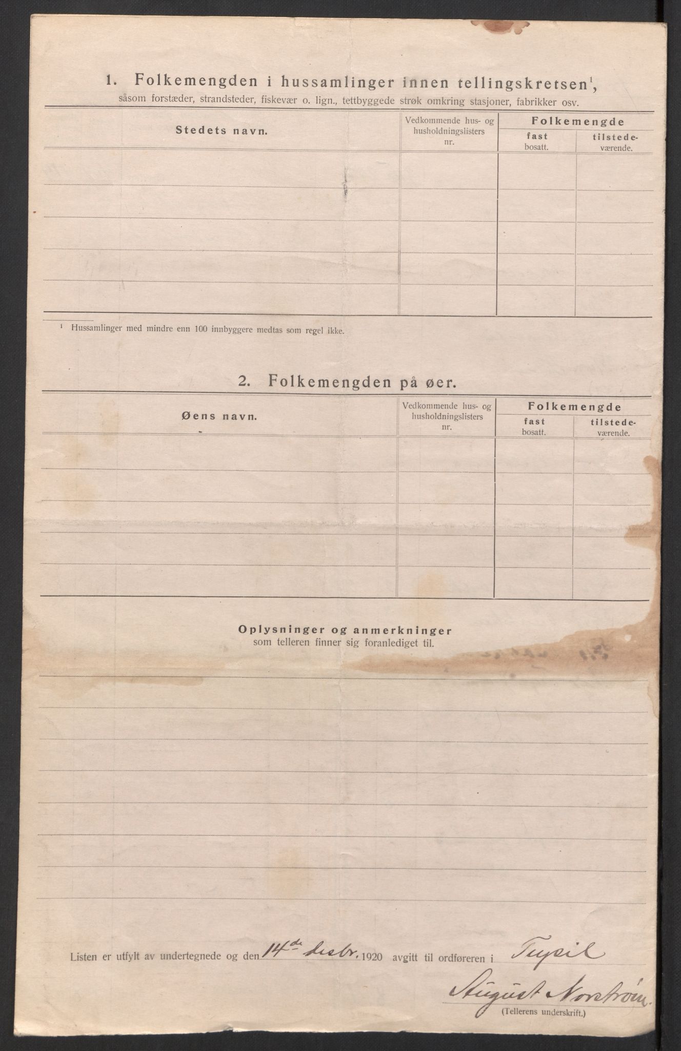 SAH, 1920 census for Trysil, 1920, p. 47