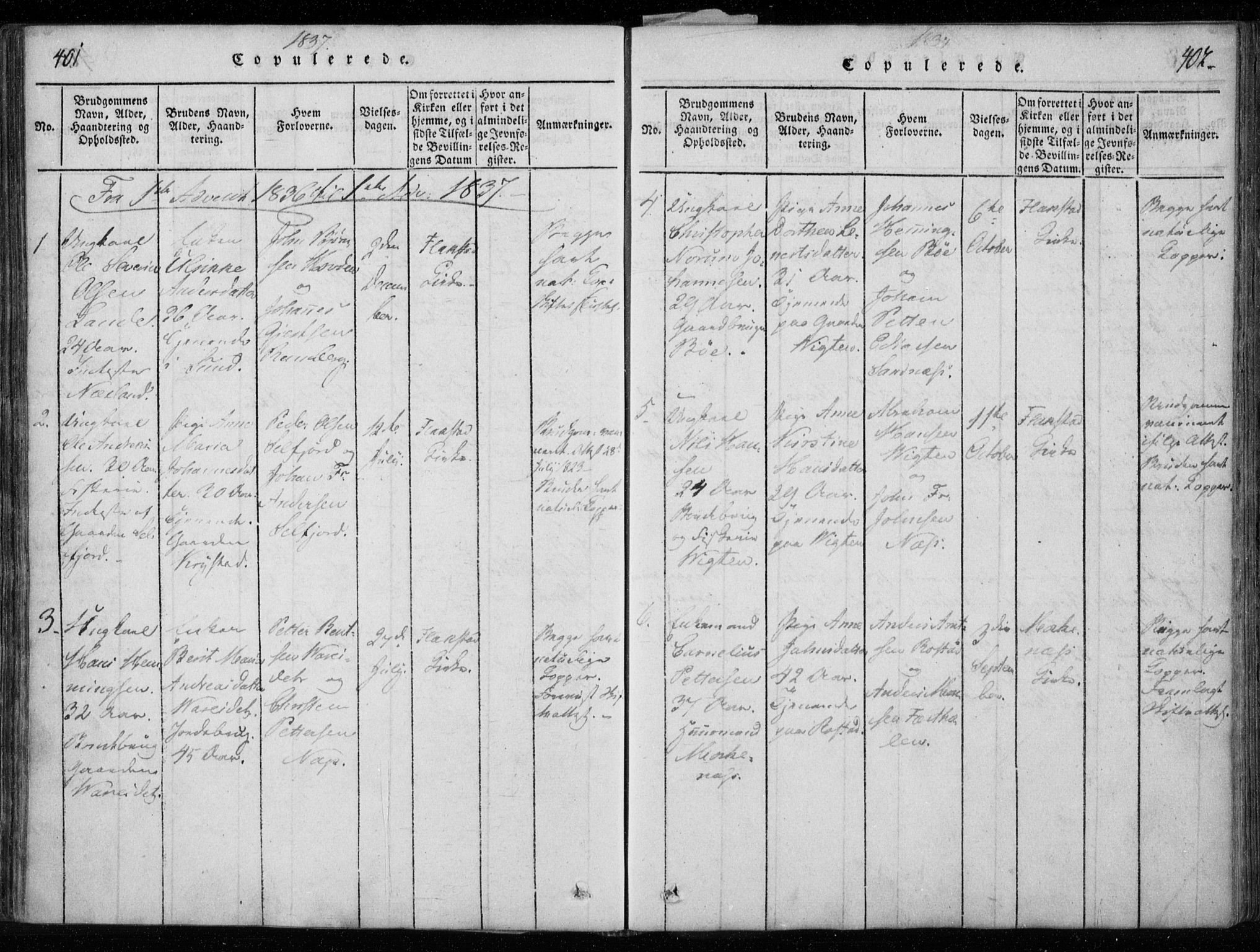 Ministerialprotokoller, klokkerbøker og fødselsregistre - Nordland, AV/SAT-A-1459/885/L1201: Parish register (official) no. 885A02, 1820-1837, p. 401-402