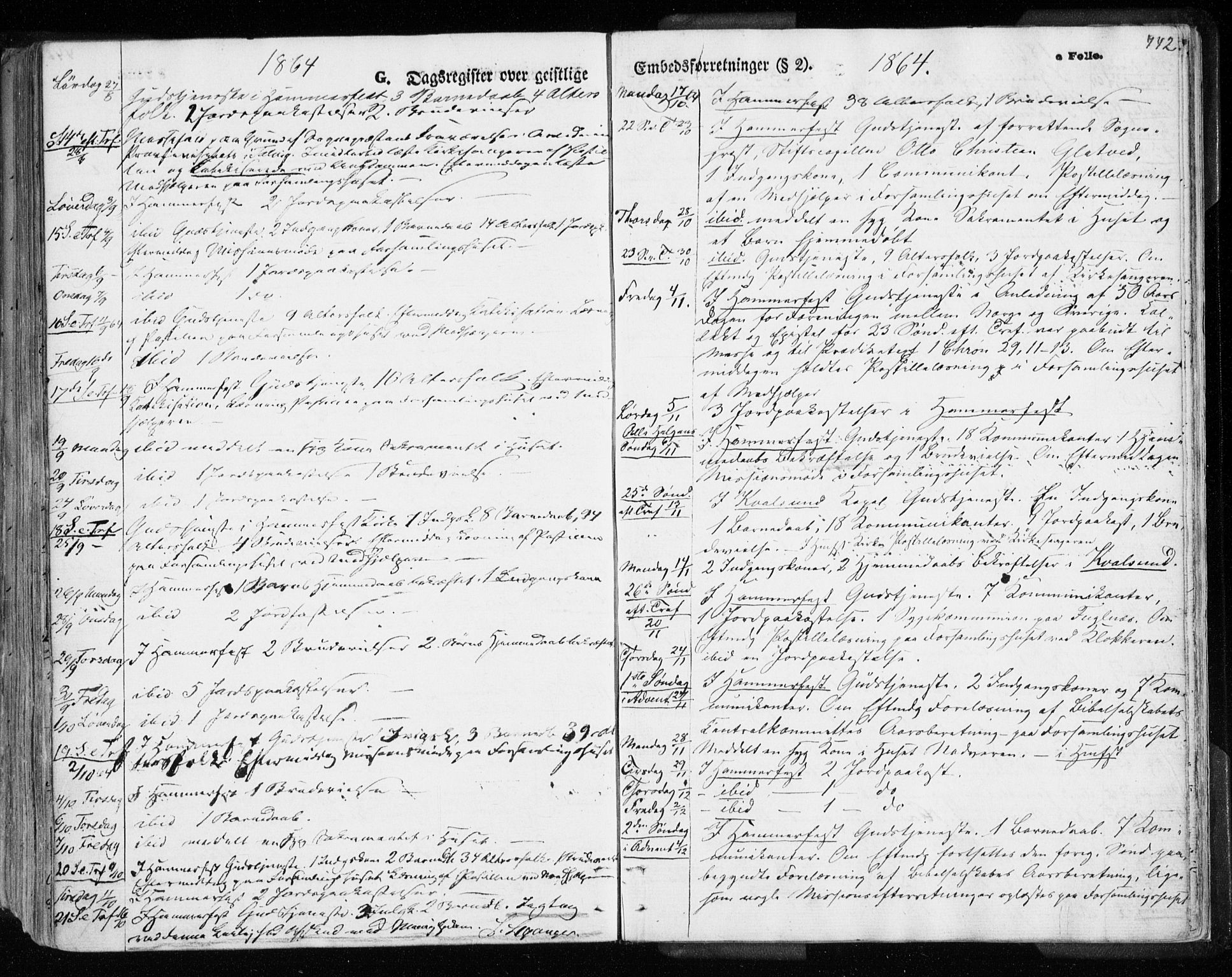 Hammerfest sokneprestkontor, SATØ/S-1347/H/Ha/L0005.kirke: Parish register (official) no. 5, 1857-1869, p. 442