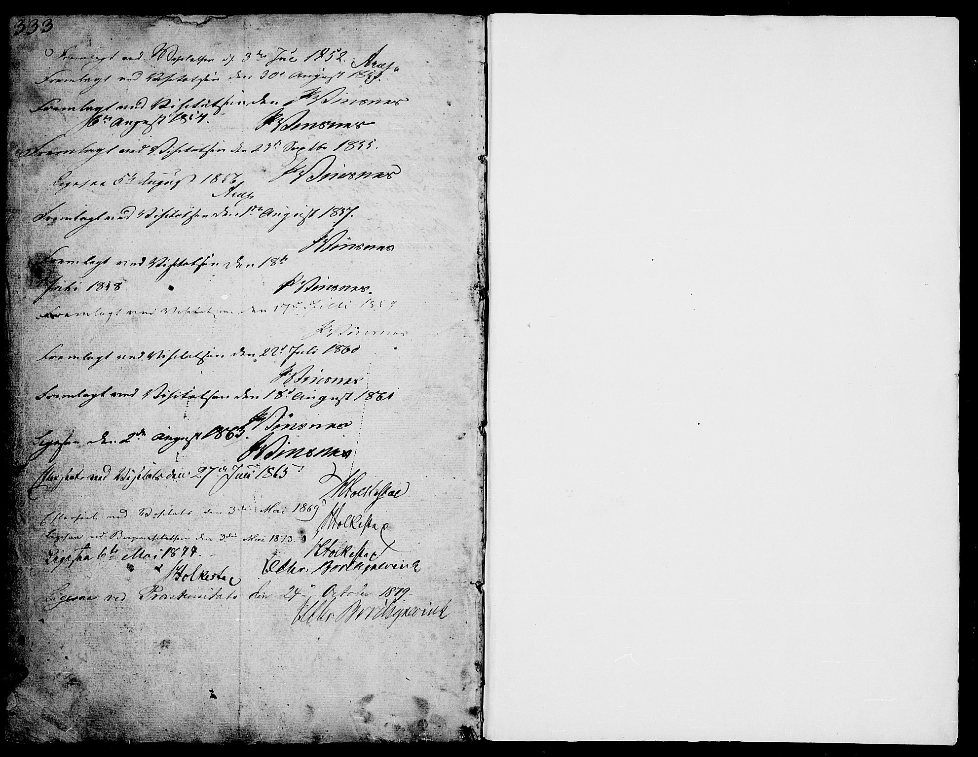 Stange prestekontor, SAH/PREST-002/L/L0002: Parish register (copy) no. 2, 1838-1879, p. 333