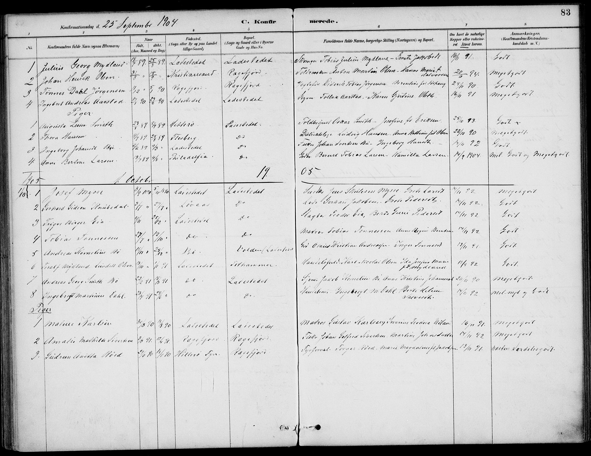 Sokndal sokneprestkontor, AV/SAST-A-101808: Parish register (official) no. A 12, 1887-1927, p. 83