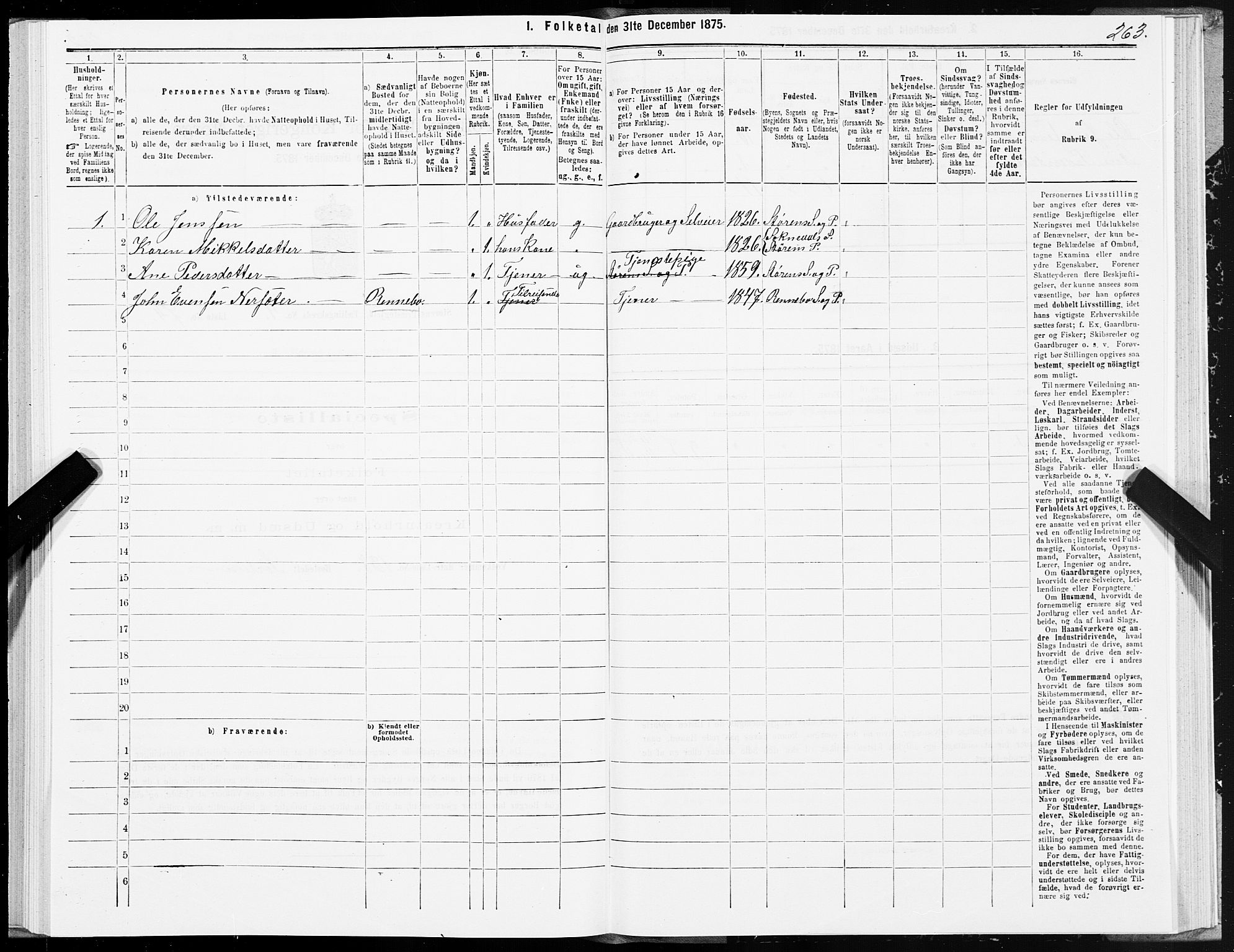 SAT, 1875 census for 1648P Støren, 1875, p. 8263