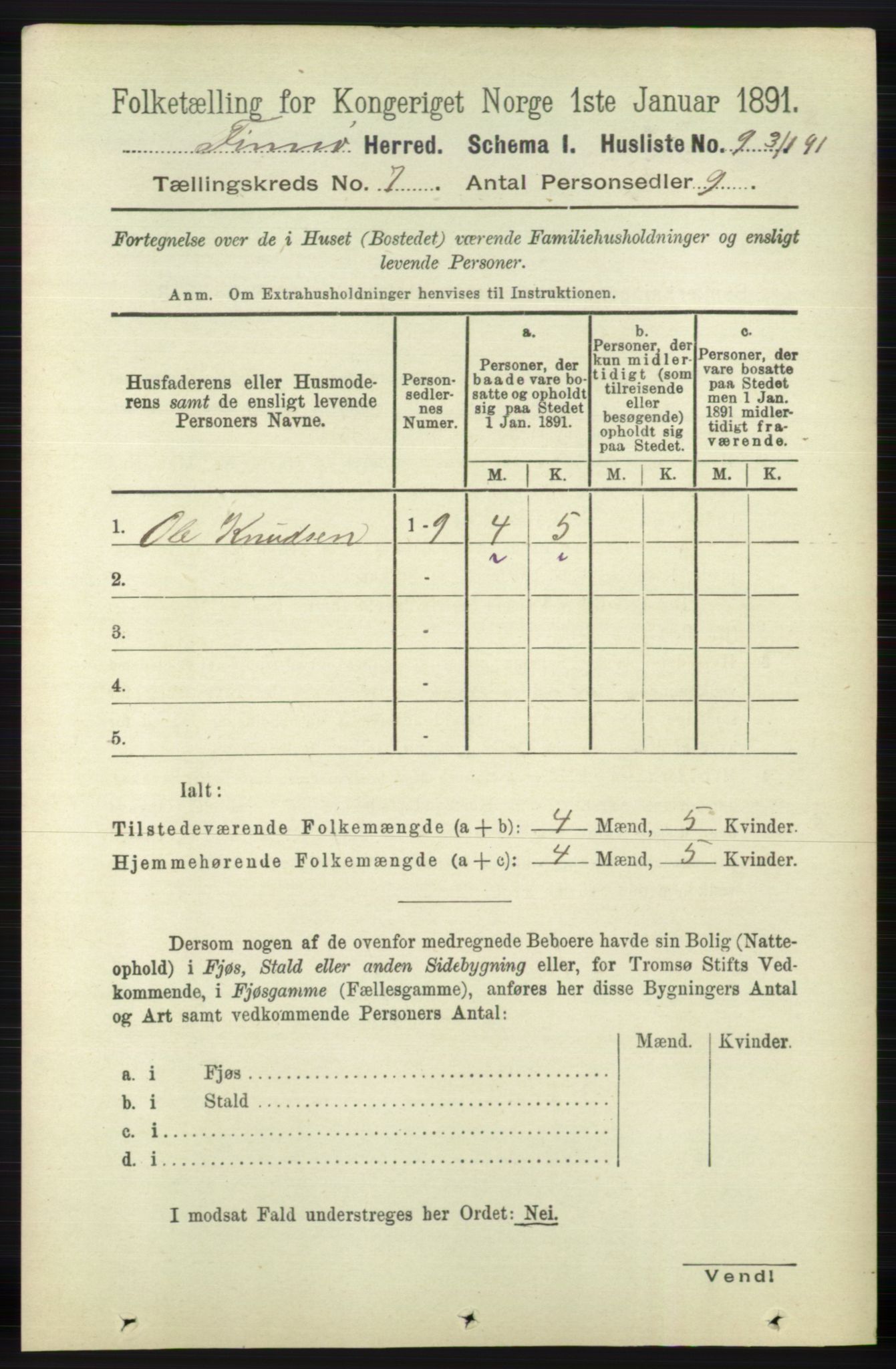 RA, 1891 census for 1141 Finnøy, 1891, p. 1495