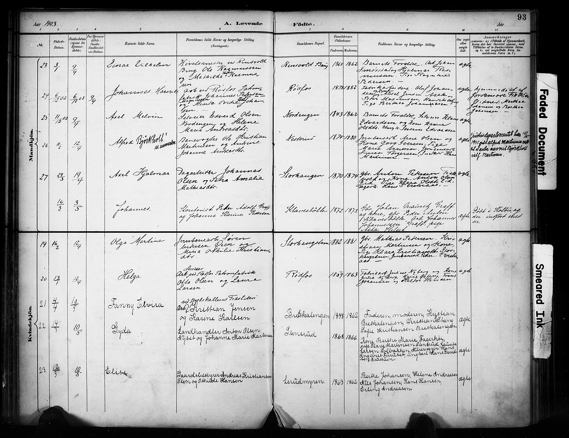 Vestre Toten prestekontor, AV/SAH-PREST-108/H/Ha/Haa/L0011: Parish register (official) no. 11, 1895-1906, p. 93