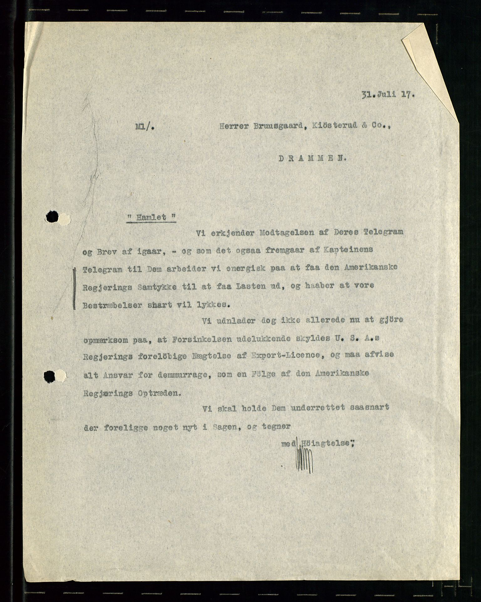 Pa 1521 - A/S Norske Shell, AV/SAST-A-101915/E/Ea/Eaa/L0001: Sjefskorrespondanse, 1917, p. 653