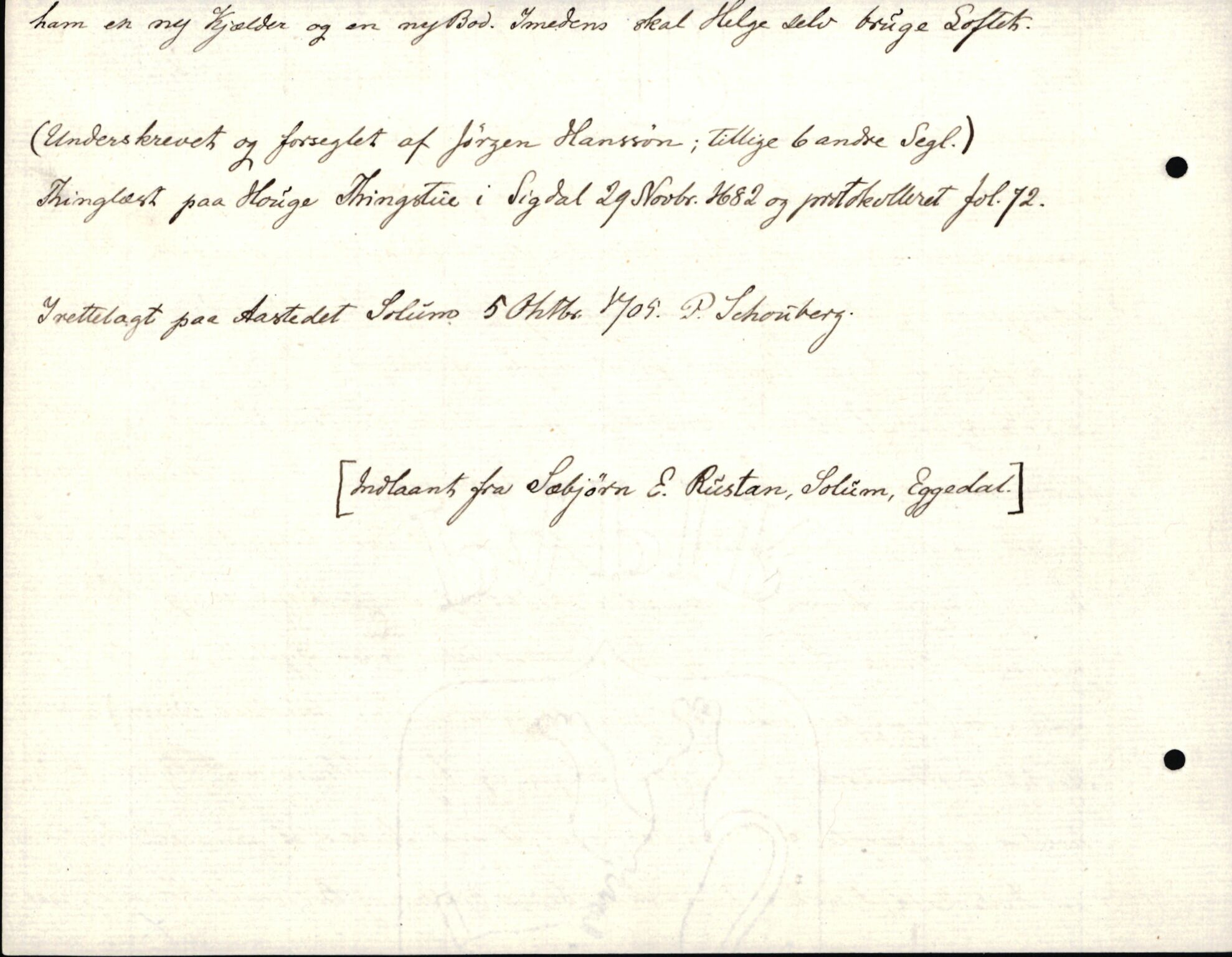 Riksarkivets diplomsamling, AV/RA-EA-5965/F35/F35d/L0005: Innlånte diplomer, seddelregister, 1661-1690, p. 437