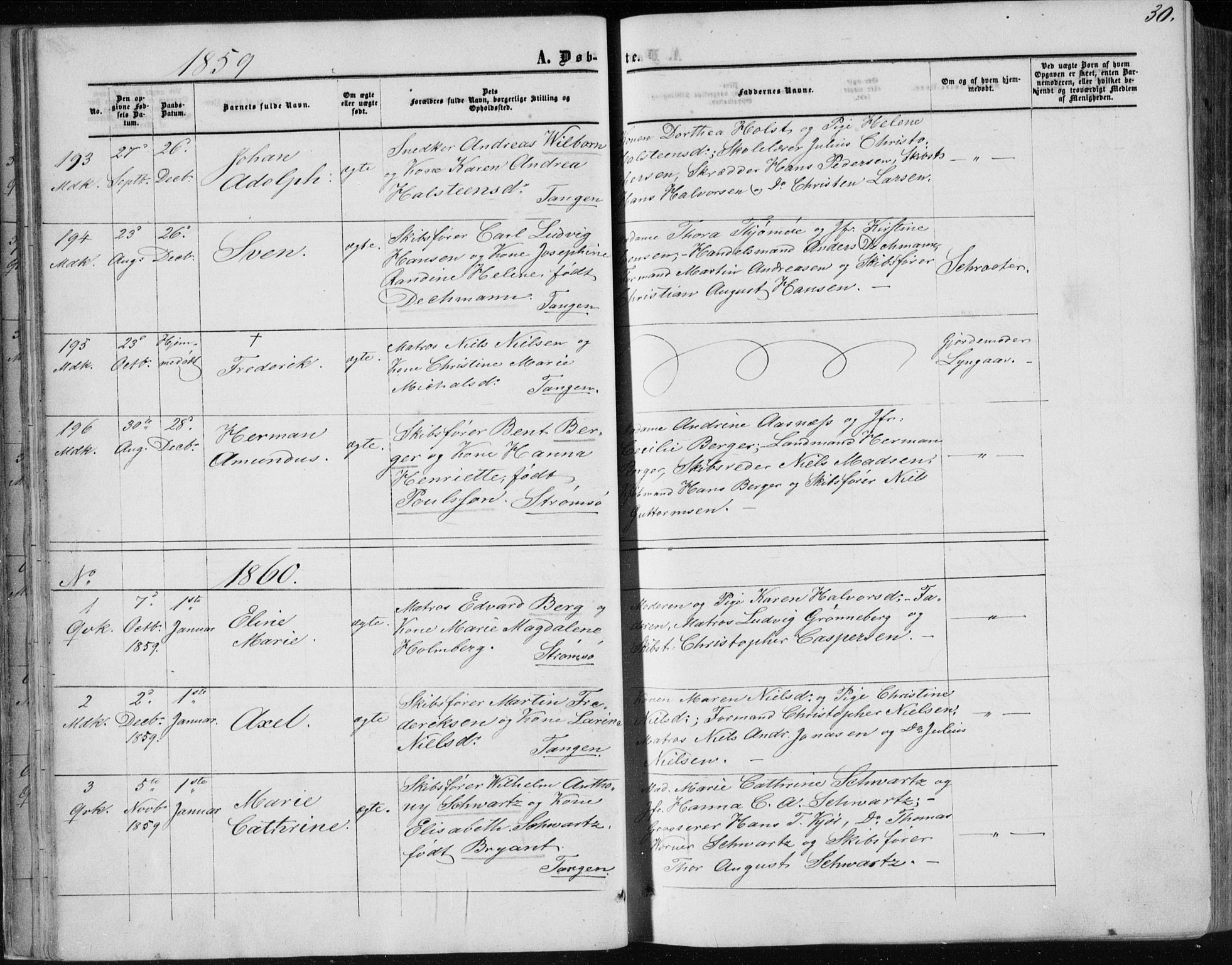 Strømsø kirkebøker, SAKO/A-246/F/Fa/L0015: Parish register (official) no. I 15, 1859-1868, p. 30