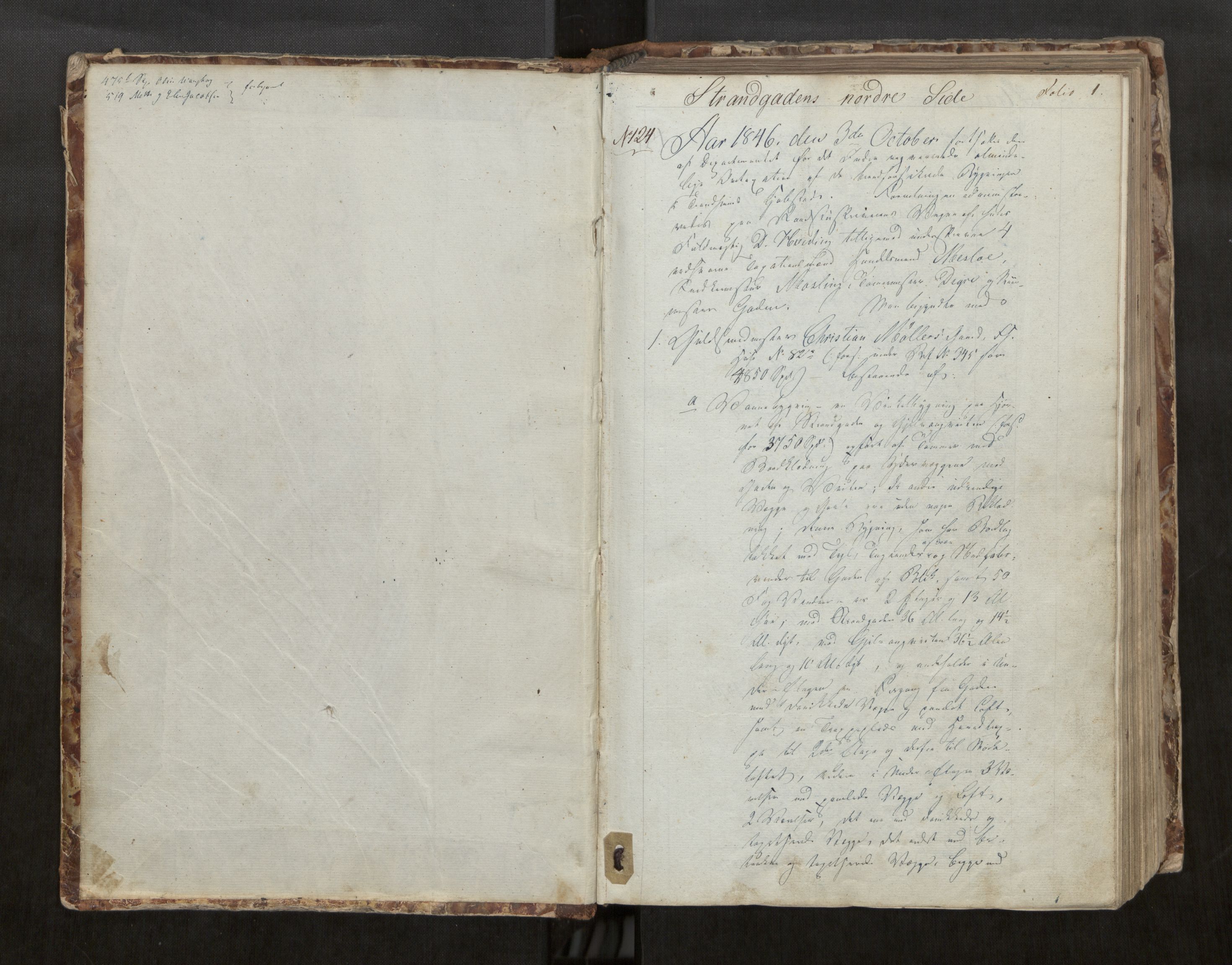Norges Brannkasse Trondheim magistrat, AV/SAT-A-5590/Fa/L0022: Branntakstprotokoll C, 1846, p. 1a