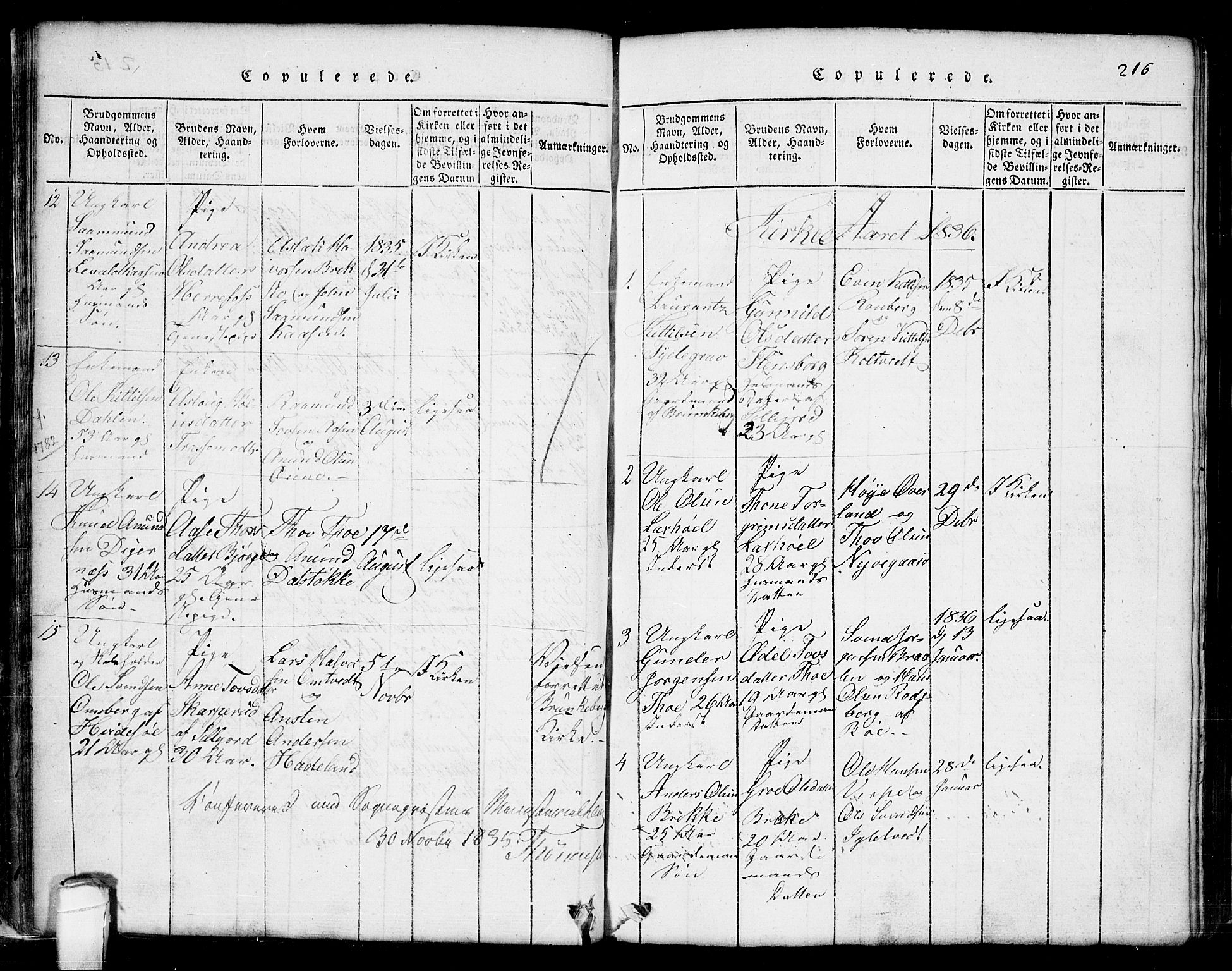 Seljord kirkebøker, SAKO/A-20/G/Ga/L0001: Parish register (copy) no. I 1, 1815-1854, p. 216