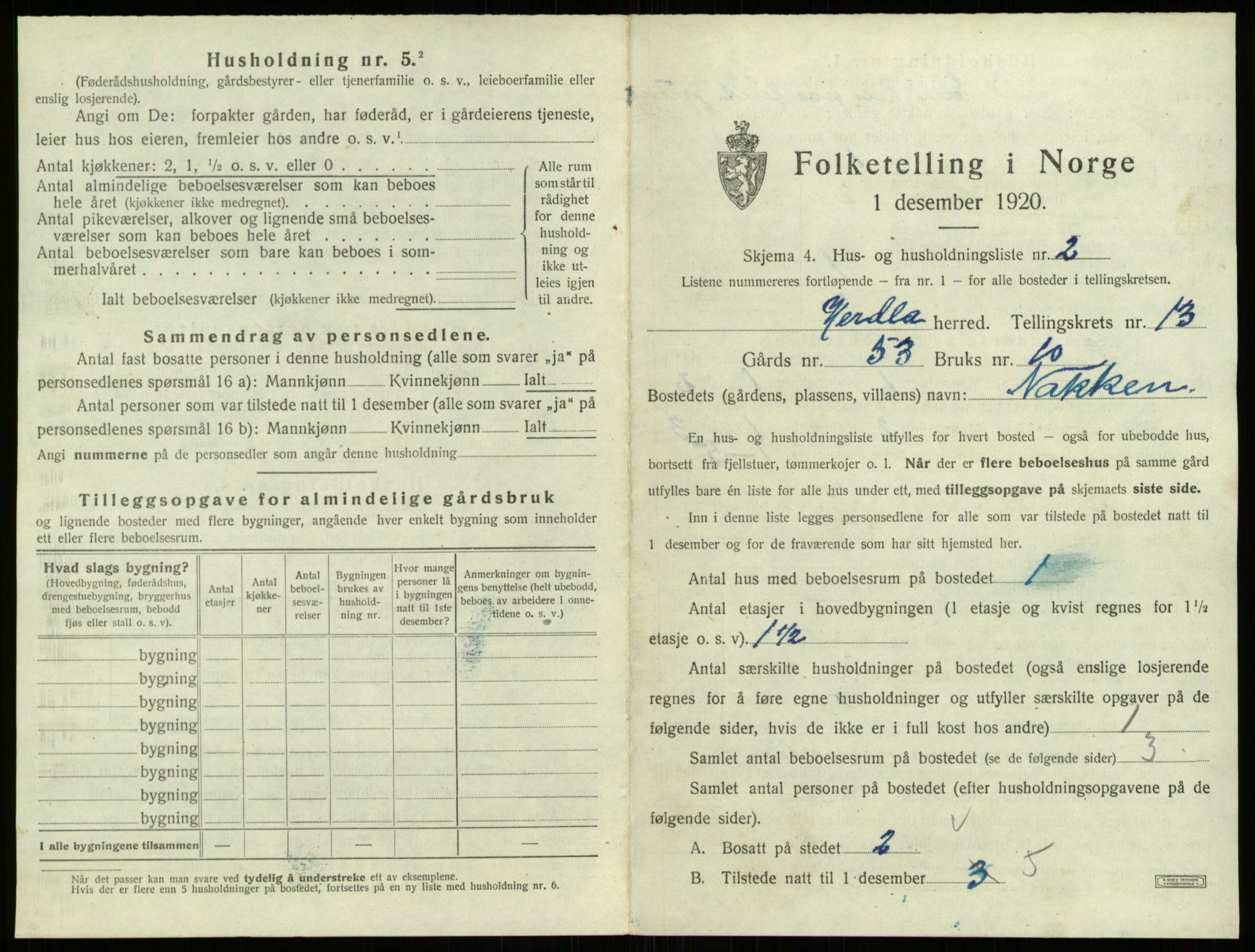 SAB, 1920 census for Herdla, 1920, p. 1182