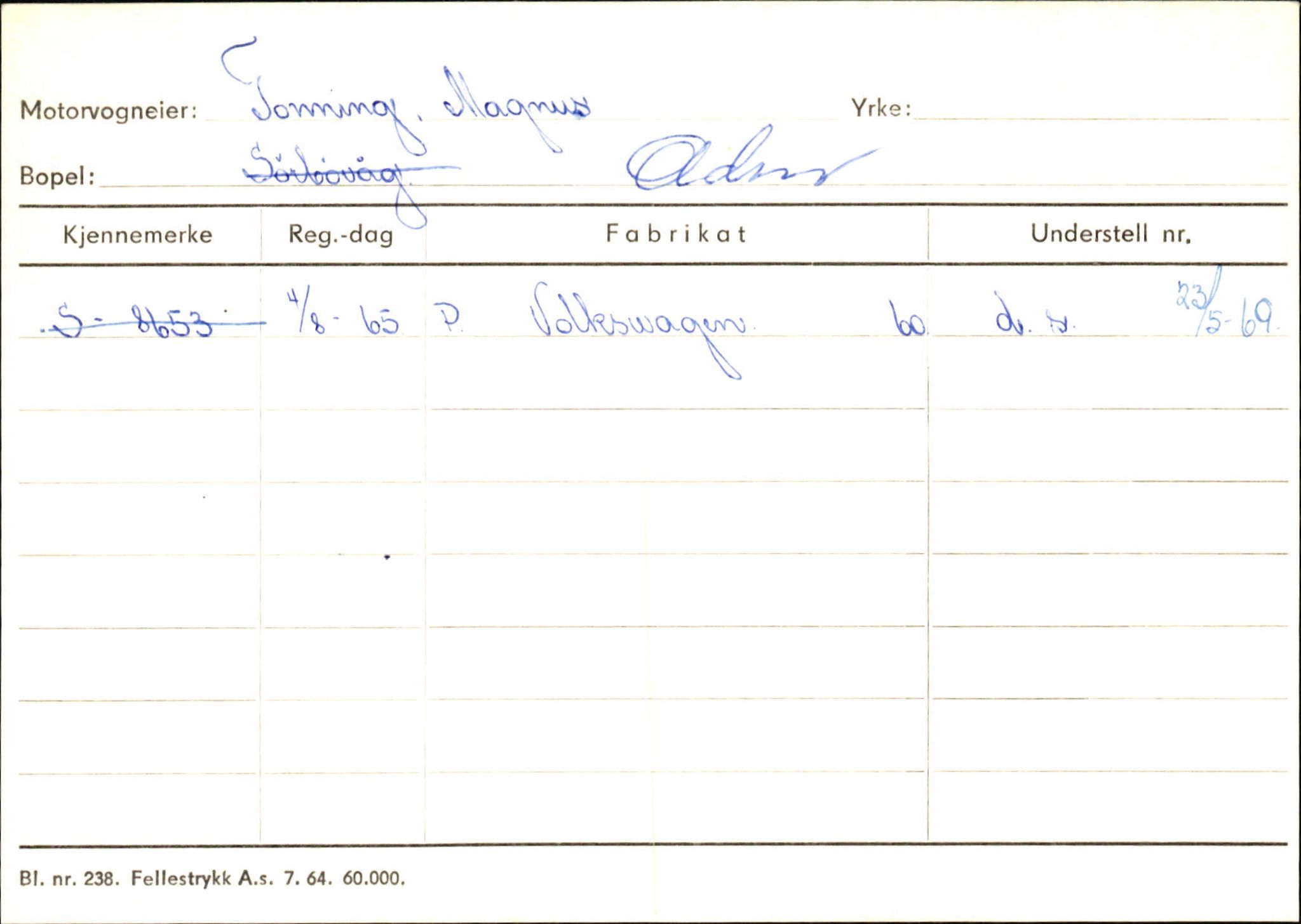 Statens vegvesen, Sogn og Fjordane vegkontor, AV/SAB-A-5301/4/F/L0131: Eigarregister Høyanger P-Å. Stryn S-Å, 1945-1975, p. 2000