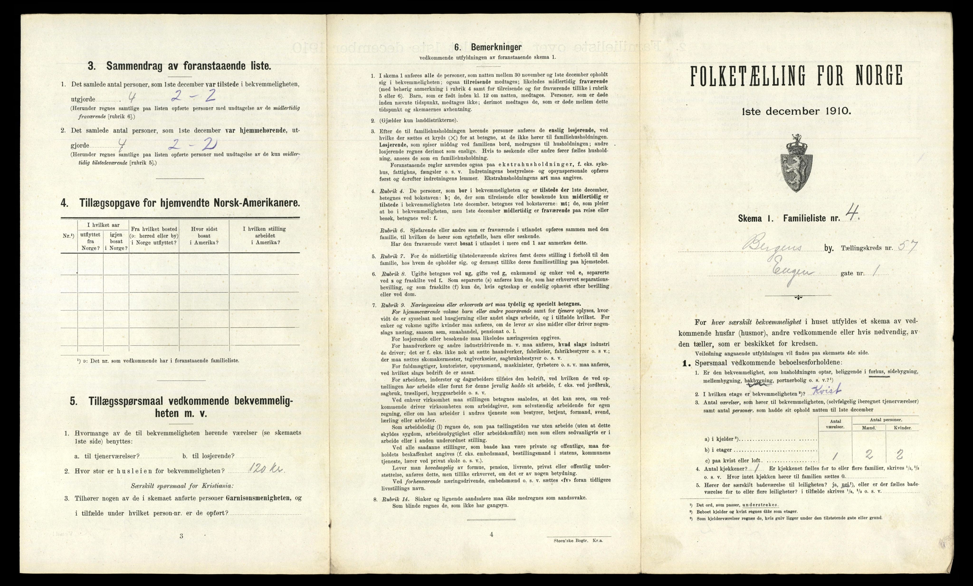 RA, 1910 census for Bergen, 1910, p. 19705