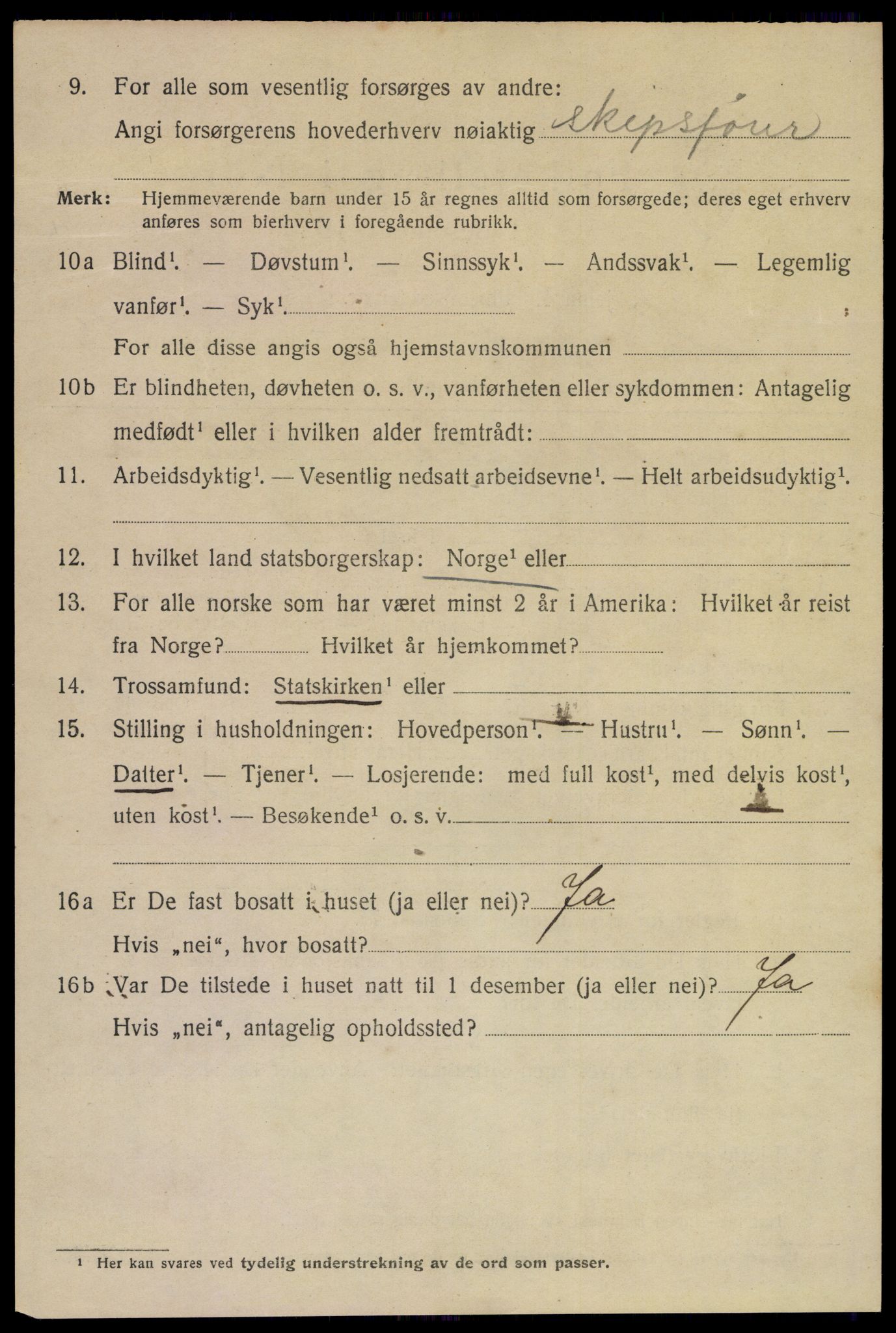 SAKO, 1920 census for Kragerø, 1920, p. 9074