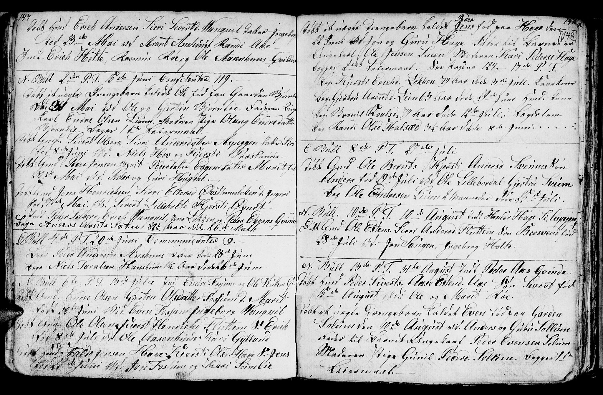 Ministerialprotokoller, klokkerbøker og fødselsregistre - Sør-Trøndelag, SAT/A-1456/689/L1042: Parish register (copy) no. 689C01, 1812-1841, p. 147-148