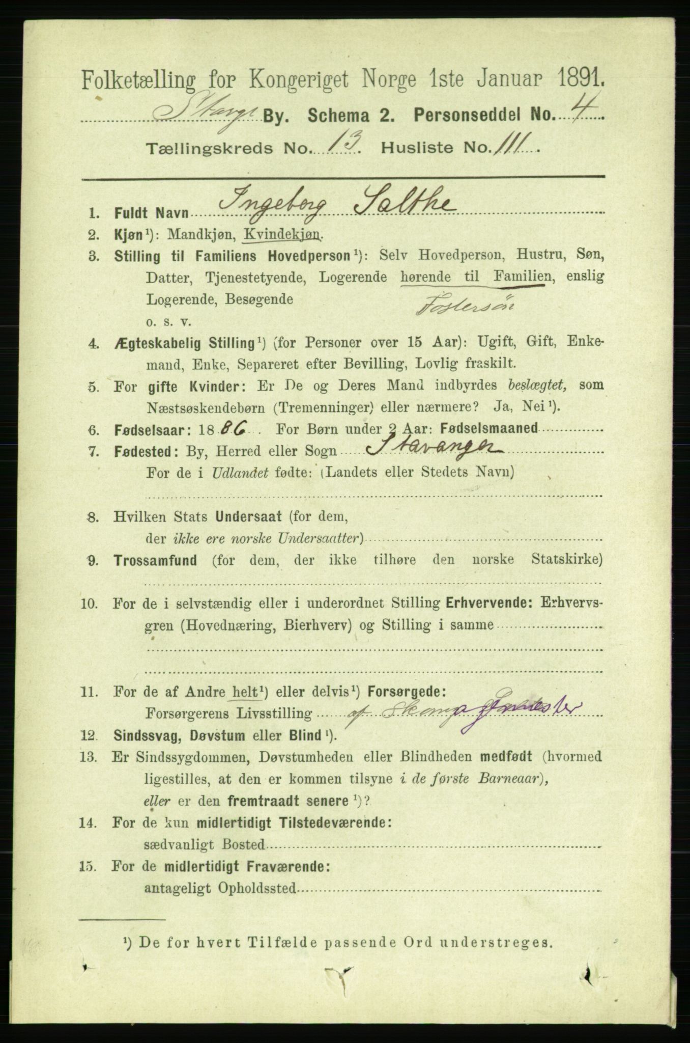 RA, 1891 census for 1103 Stavanger, 1891, p. 16934