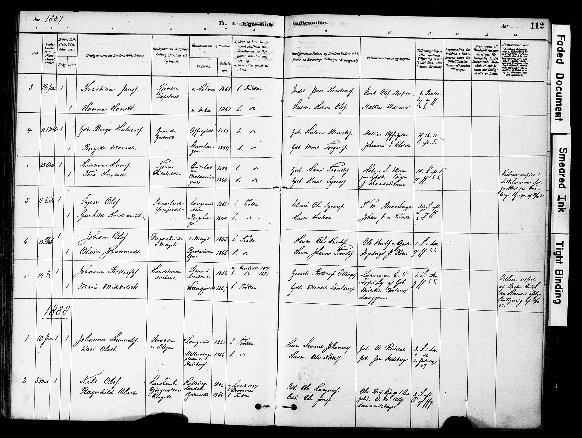 Øyer prestekontor, AV/SAH-PREST-084/H/Ha/Haa/L0009: Parish register (official) no. 9, 1878-1893, p. 112