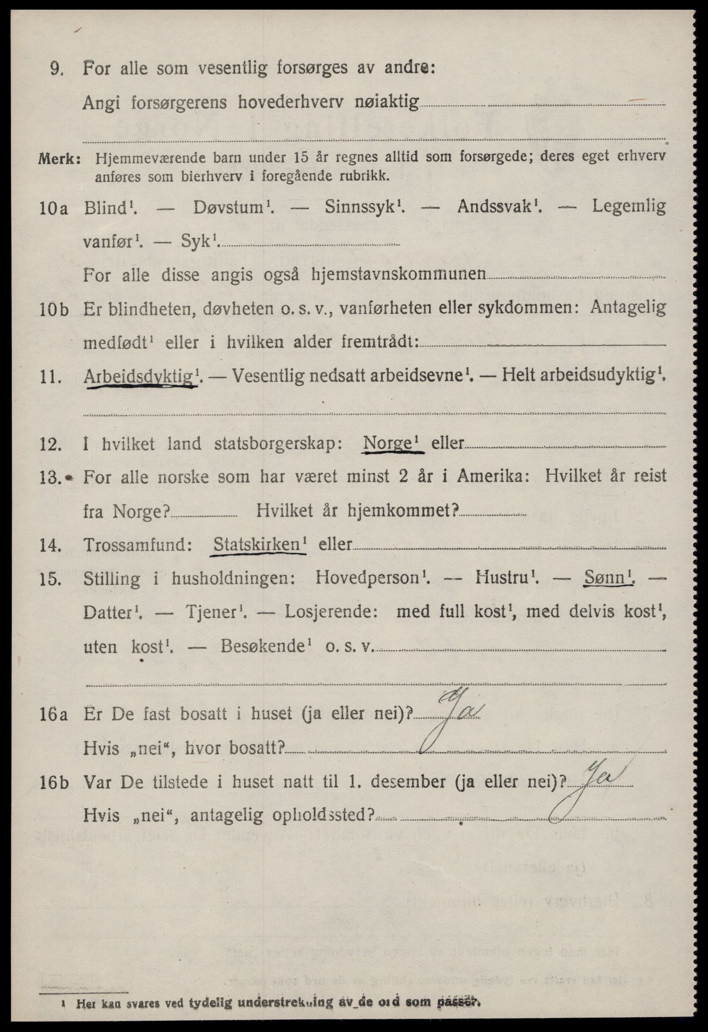 SAT, 1920 census for Tingvoll, 1920, p. 6871