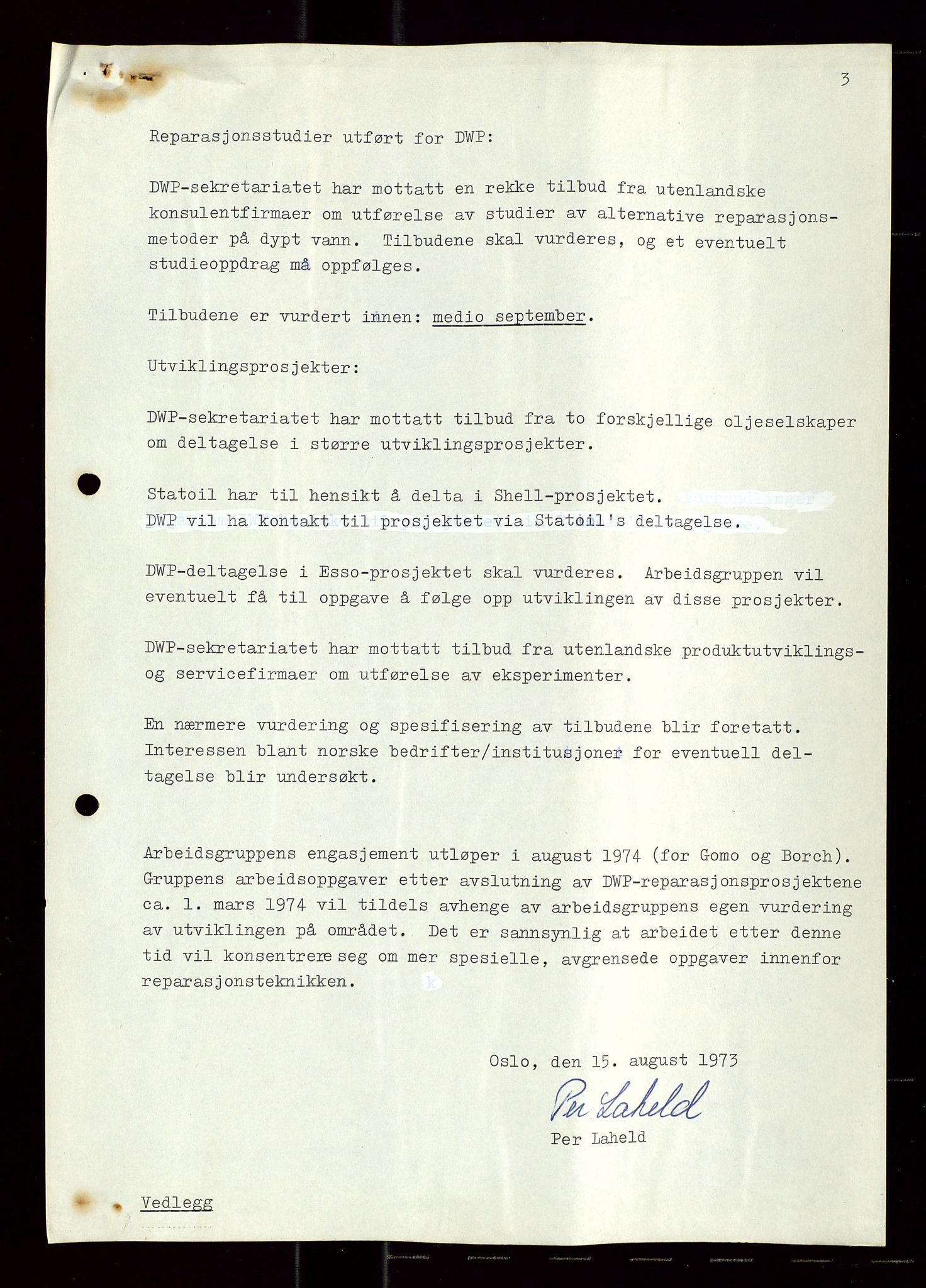 Industridepartementet, Oljekontoret, AV/SAST-A-101348/Di/L0004: DWP, møter, komite`møter, 761 forskning/teknologi, 1972-1975, p. 54